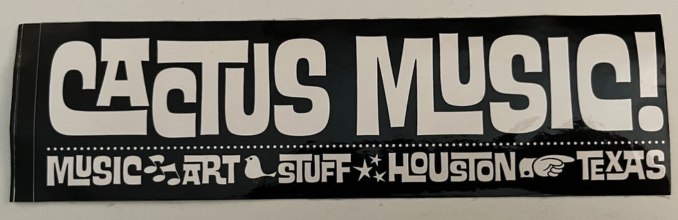 Cactus Music Store Houston Texas 2 x 7" Promo Sticker