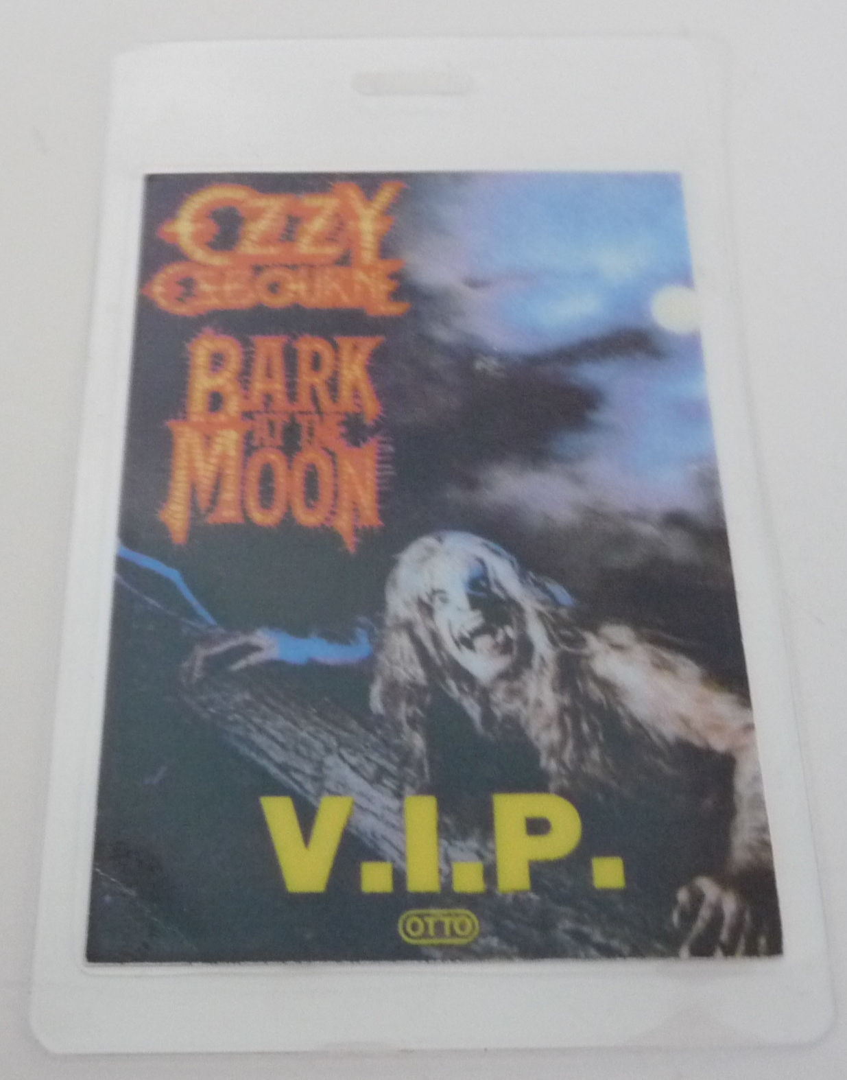 Ozzy Osbourne Bark At The Moon VIP Concert Tour Backstage Laminate Pass D13