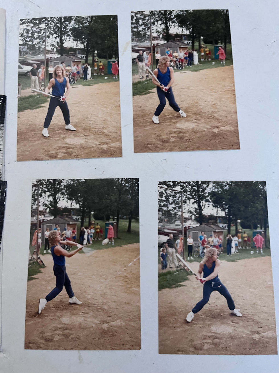 Thumbnail: Night Ranger Jack Blades and Brad Gillis 6 3.5"x5" Candid Softball Photos