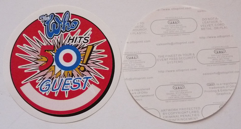 The Who Hits 50 Red Guest 2015 Concert Tour Backstage Pass D16