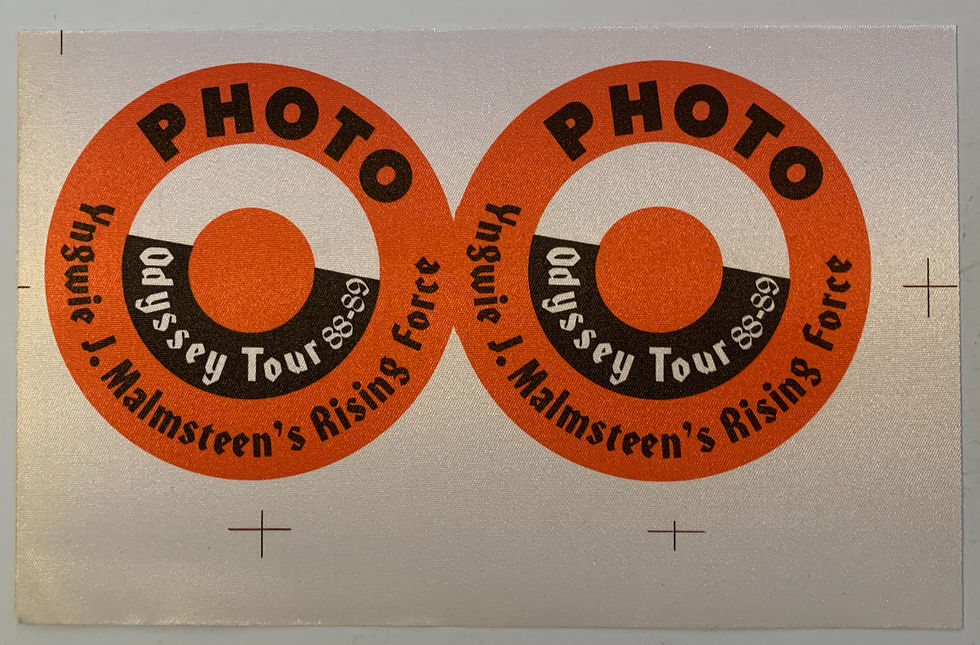 Yngwie Malmsteen 1988-89 Odyssey Concert Tour 2 Red Photo Uncut Backstage Pass