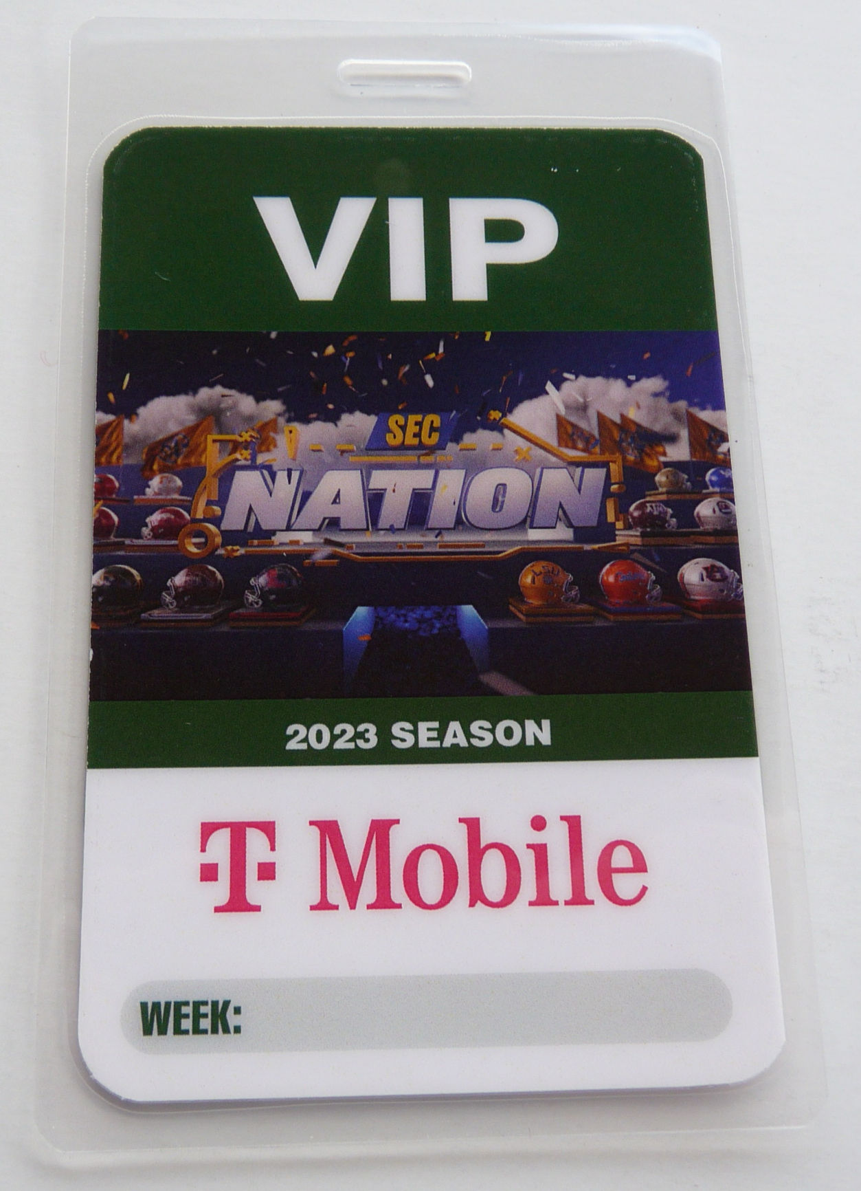 SEC Nation Football 2023 Season T-Mobile VIP Backstage Pass Laminate