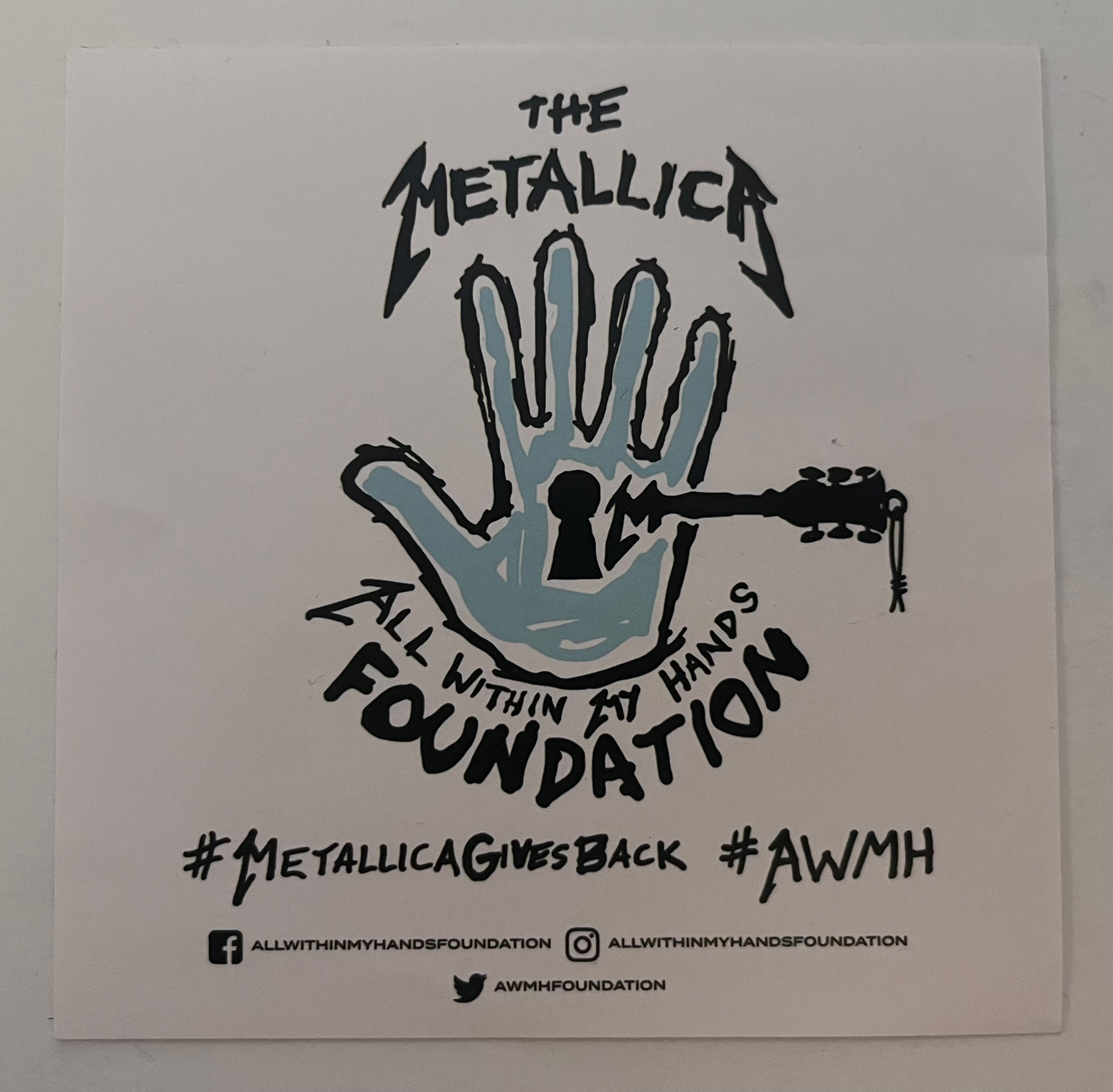 Metallica All Within My Hands Foundation 4" Square Sticker