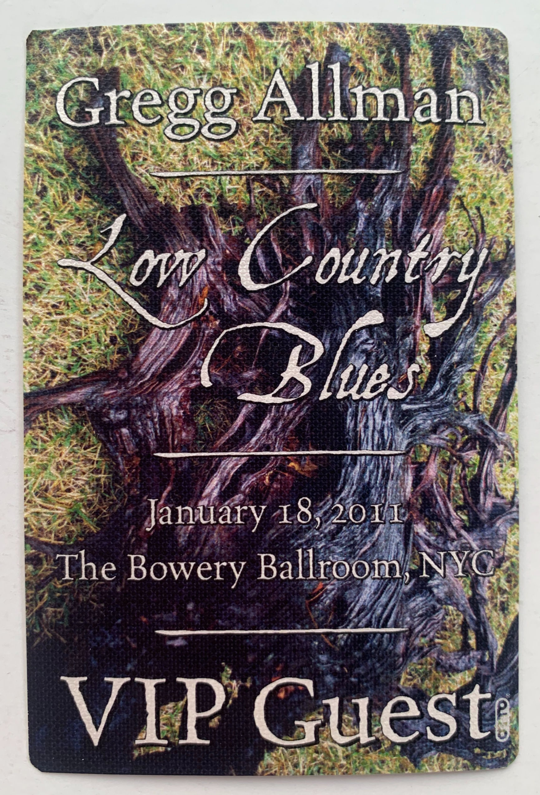 Gregg Allman Brothers 2011 Low Country Blues Concert Tour VIP Backstage Pass