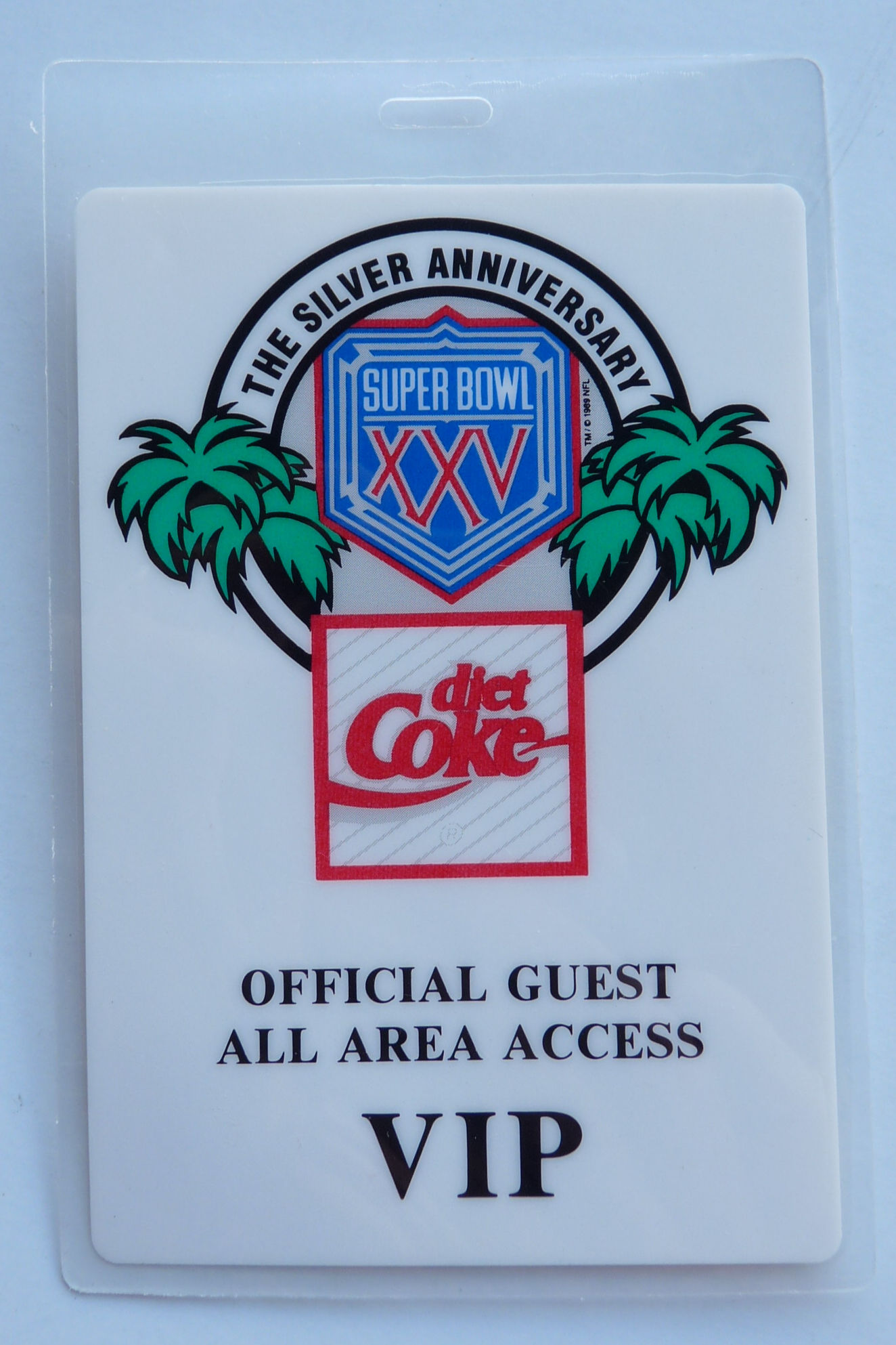 Super Bowl XXV 1991 Giants Bills Coke VIP Backstage Pass Laminate D26