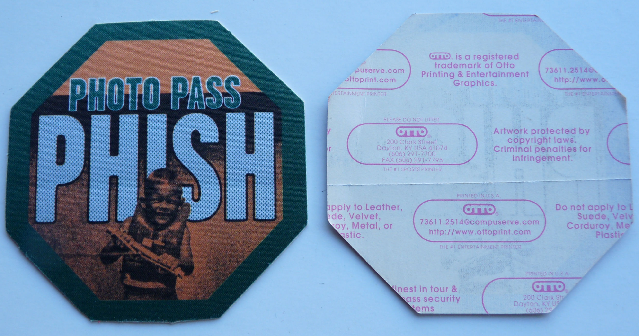 Phish Green Photo 1997 Slip Stitch Concert Tour Backstage Pass