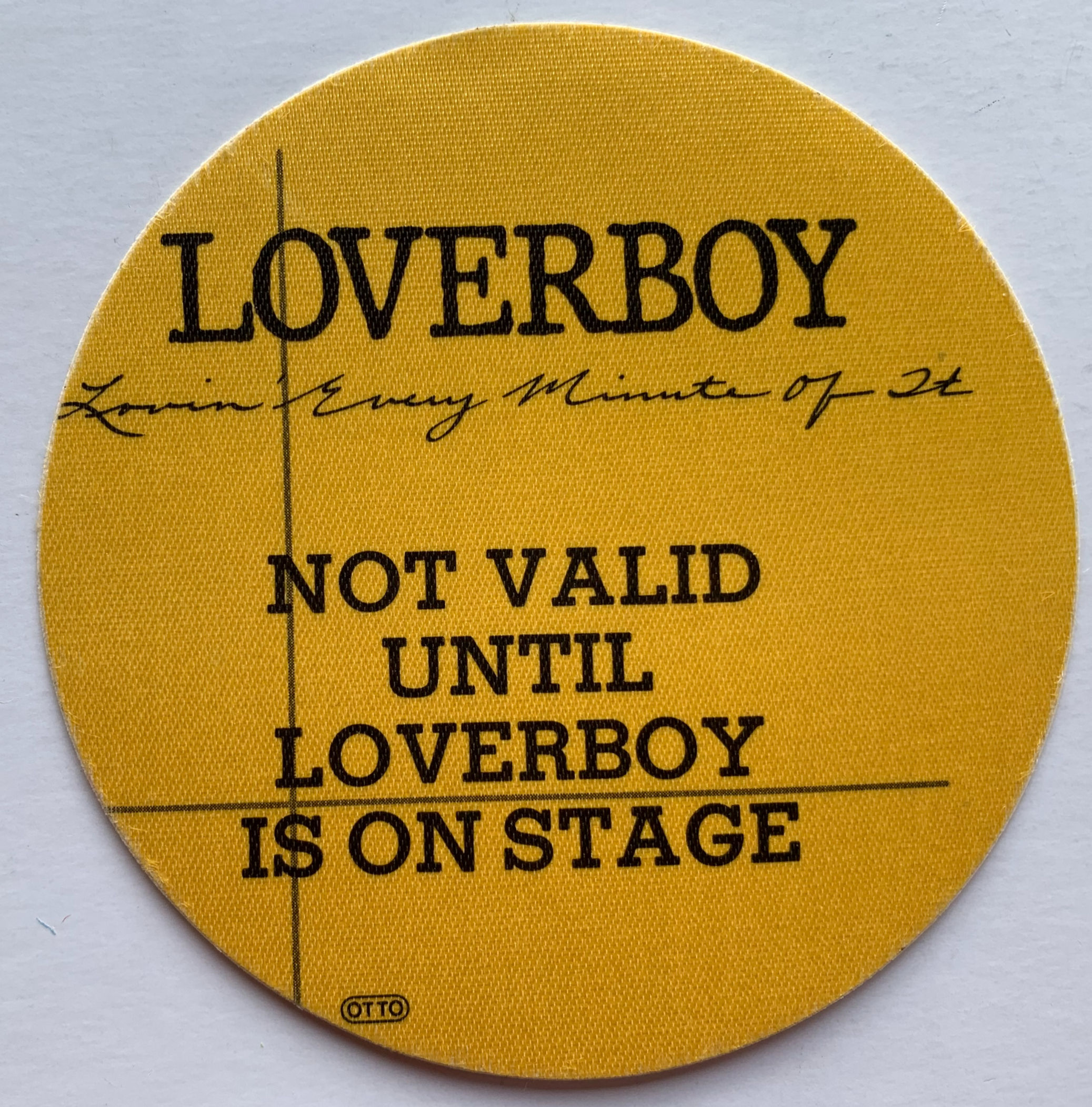 Loverboy 1986 Lovin Every Minute Of It Concert Tour Backstage Pass