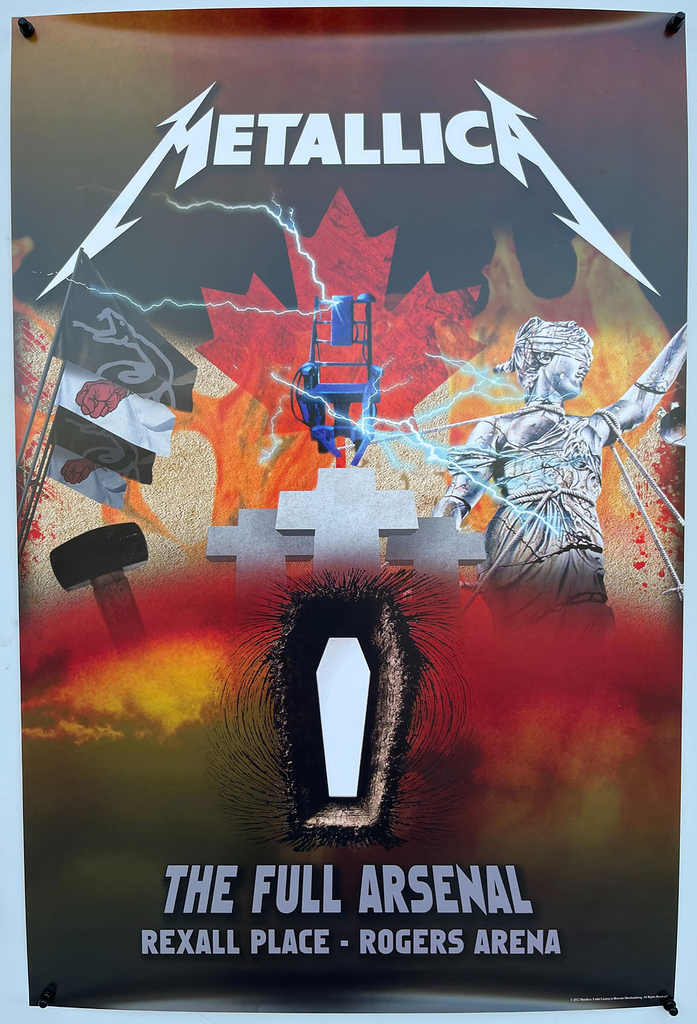 Metallica Full Arsenal Rexall Place Rogers Arena 2012 24" x 36" Tour Poster