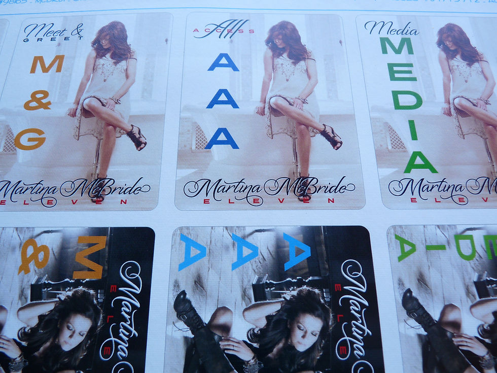 Thumbnail: Martina McBride ELEVEN Tour Sheet Uncut Concert Backstage Passes