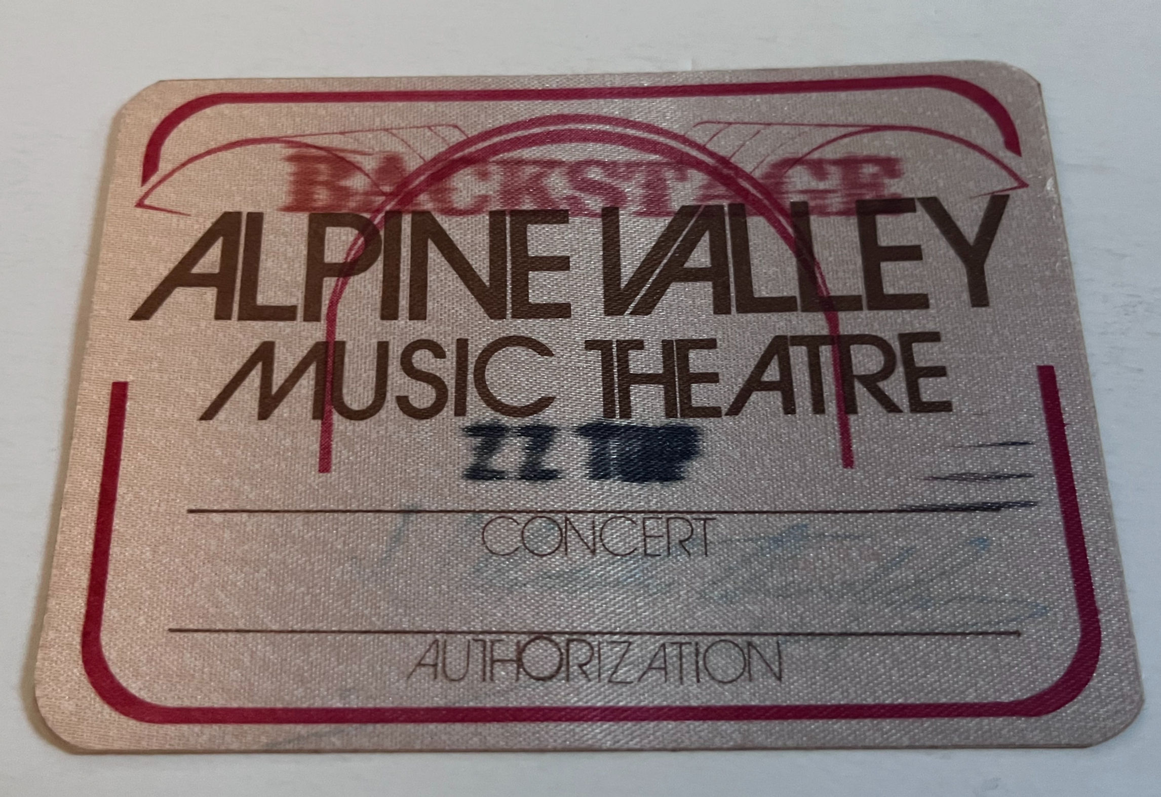 ZZ Top 8-9-81 Alpine Valley Music Theatre Red Backstage Pass