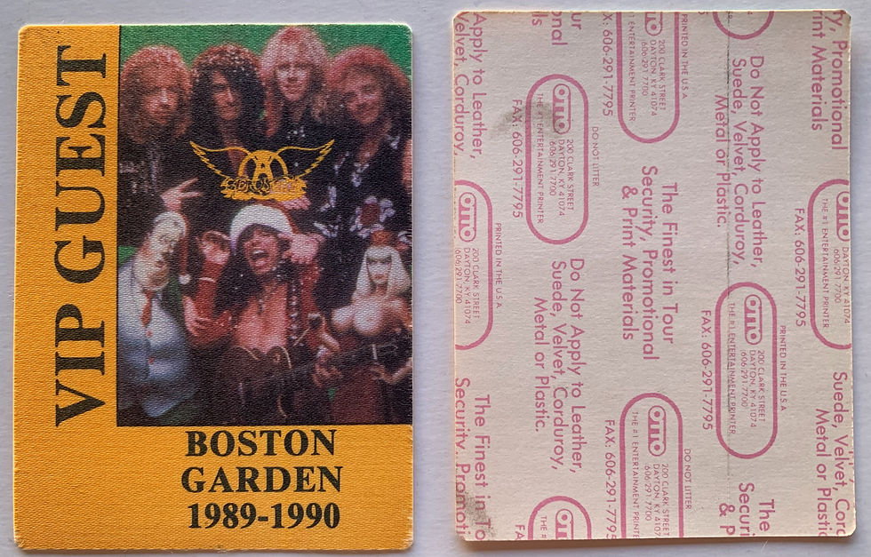 Aerosmith Pump 1989-90 Concert Tour Orange Boston Garden V.I.P. Backstage Pass