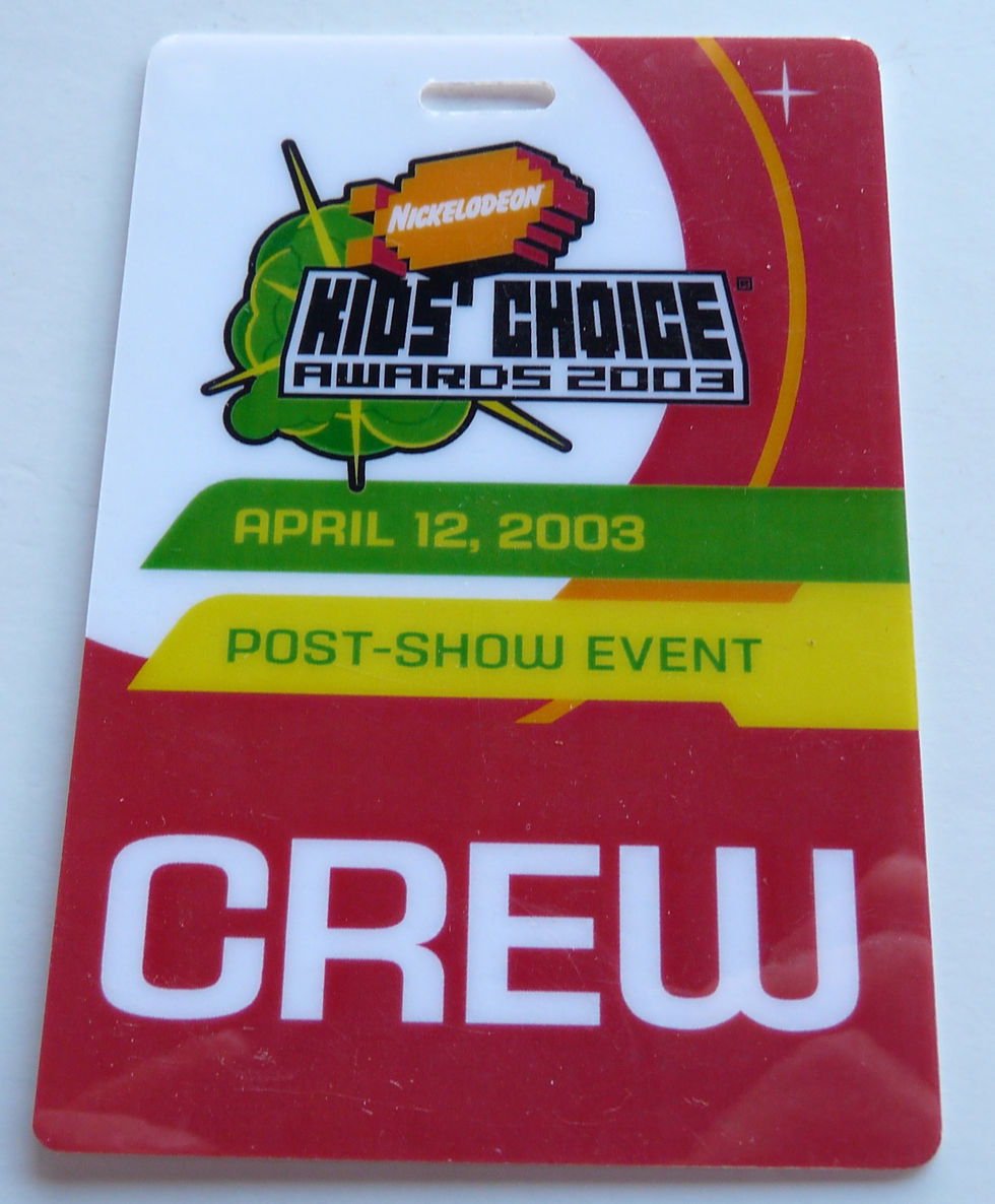 Thumbnail: Kids Choice Awards 2003 CREW Post Show Event Backstage Pass Laminate