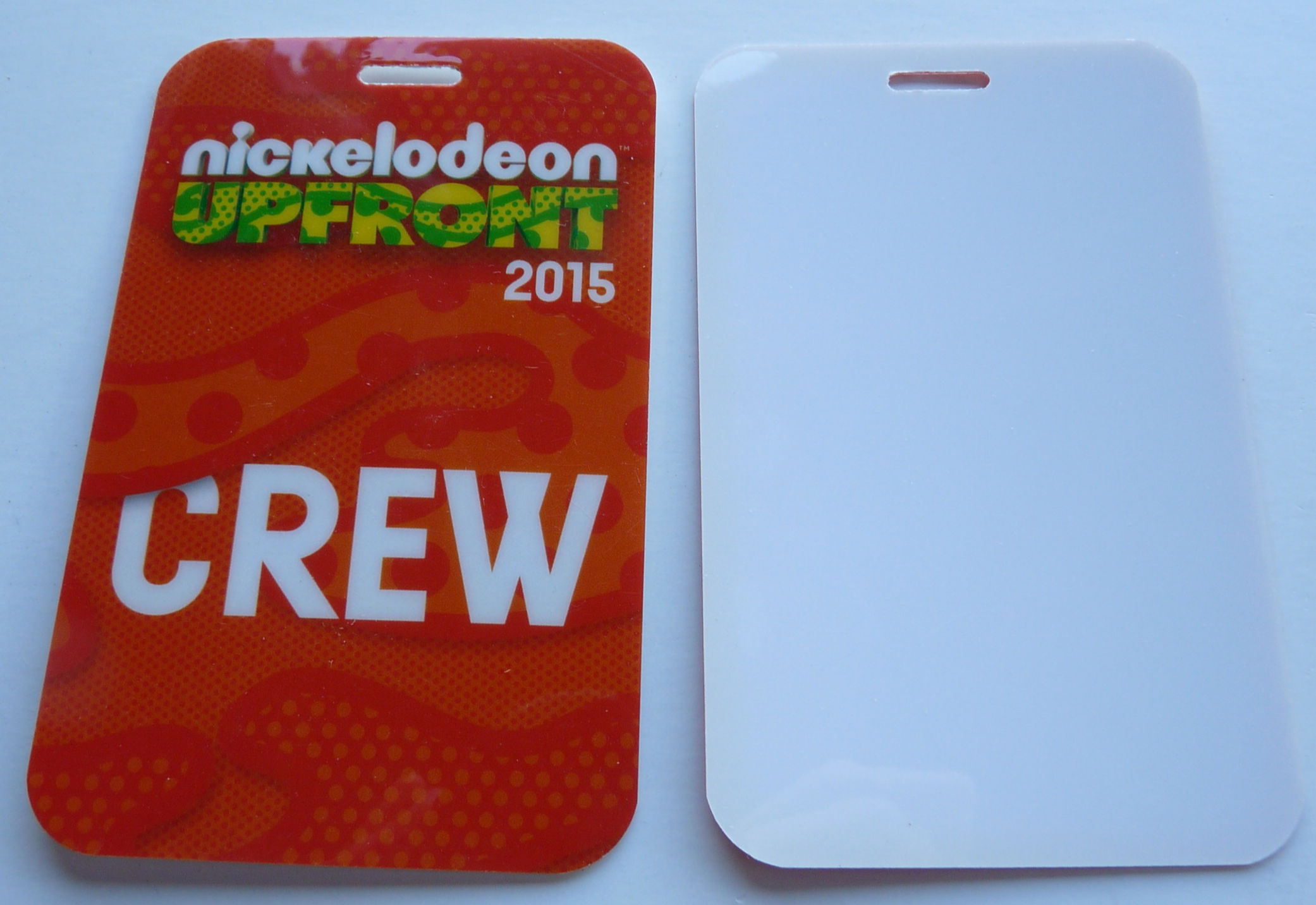 Peacock TV 2015 Up Front Crew Backstage Pass Laminate