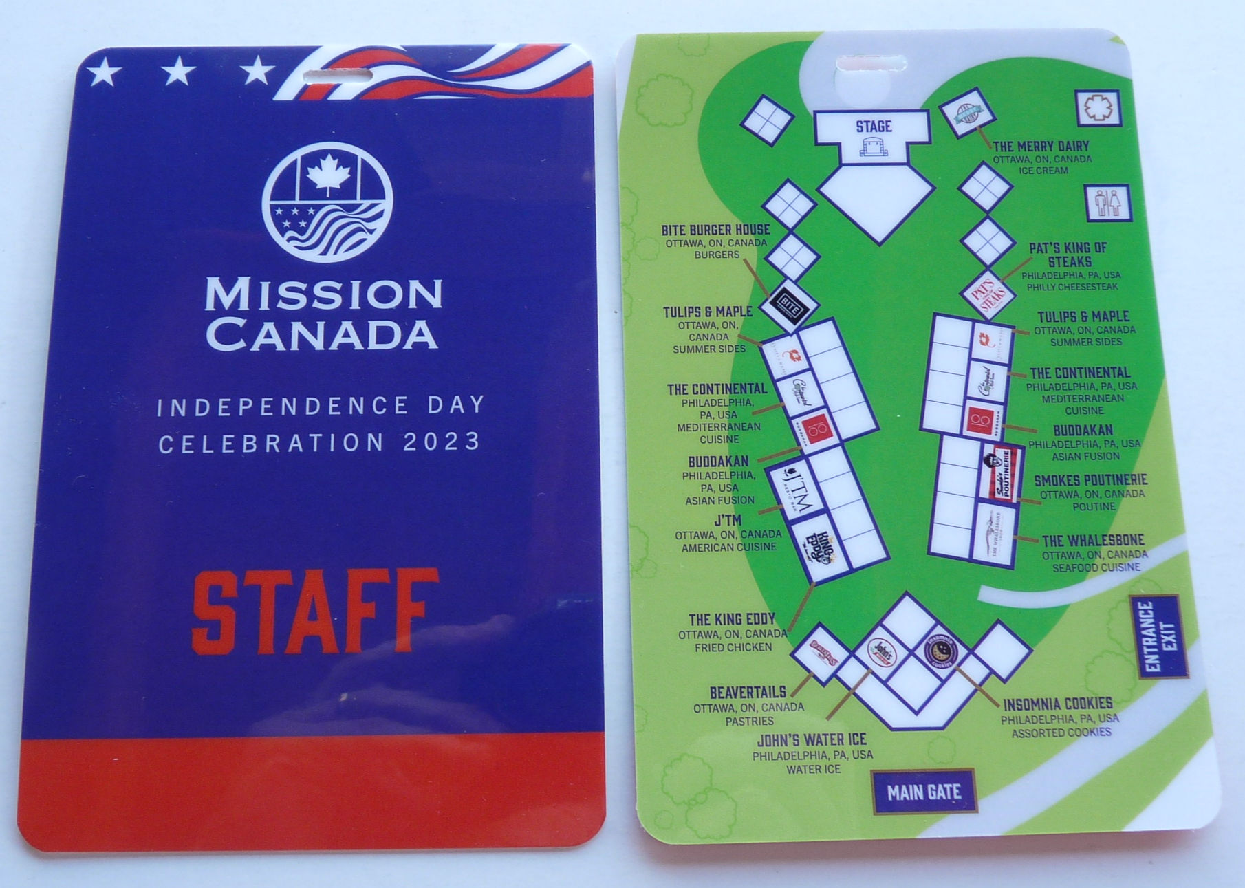 Mission Canada Independence Day Celebration 2023 Staff Pass Laminate D31