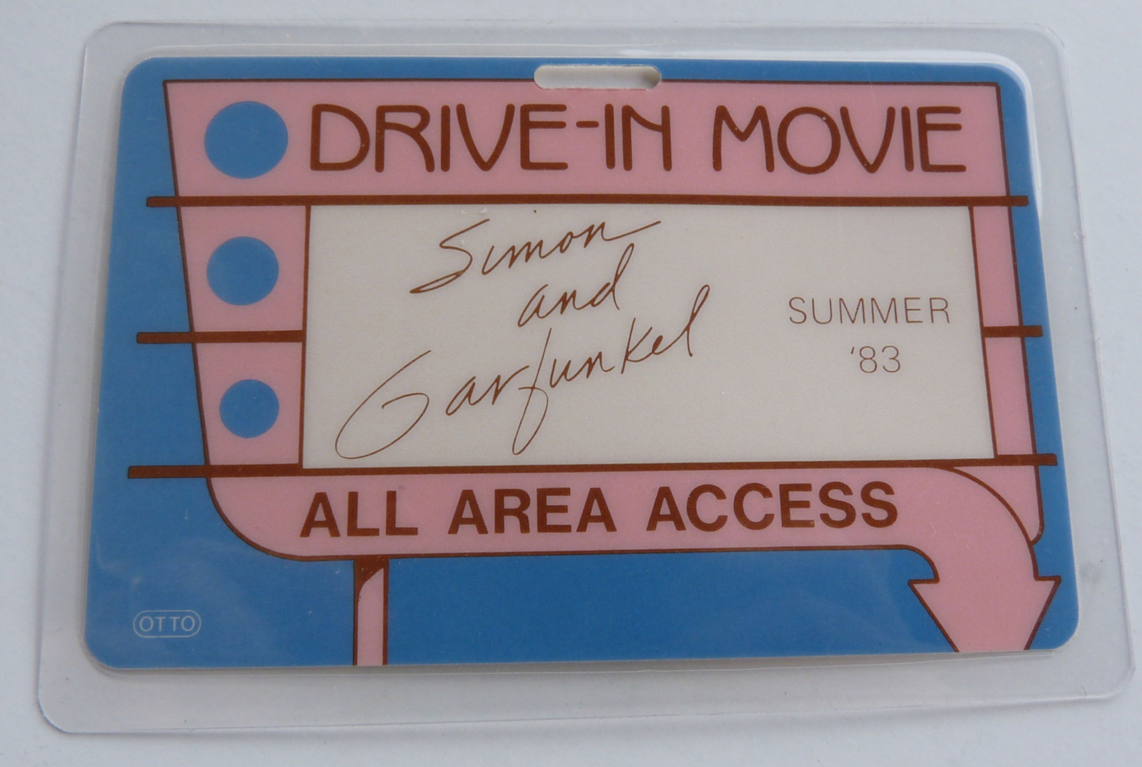 Simon & Garfunkel Sumer 1983 Tour Concert AA Backstage Pass Laminate