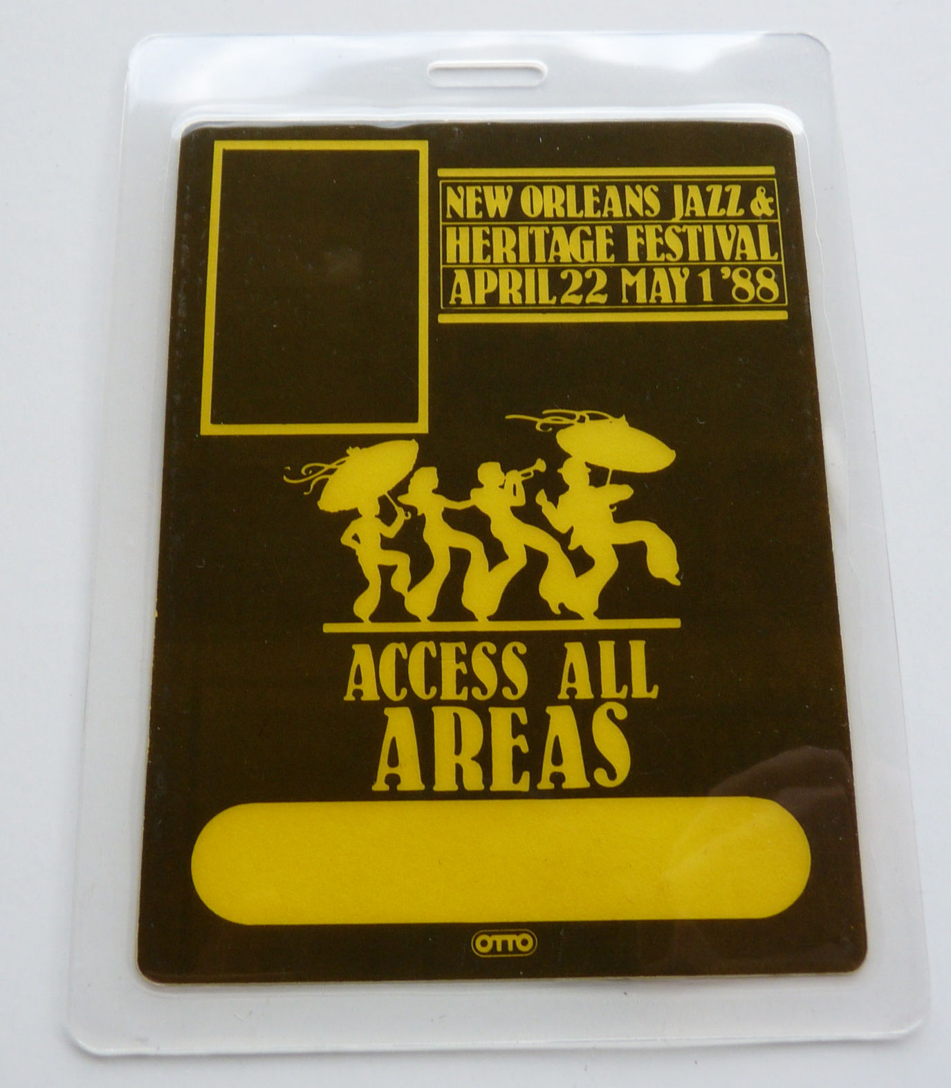 New Orleans Heritage Fair 1988 All Access KREWE Backstage Pass Laminate
