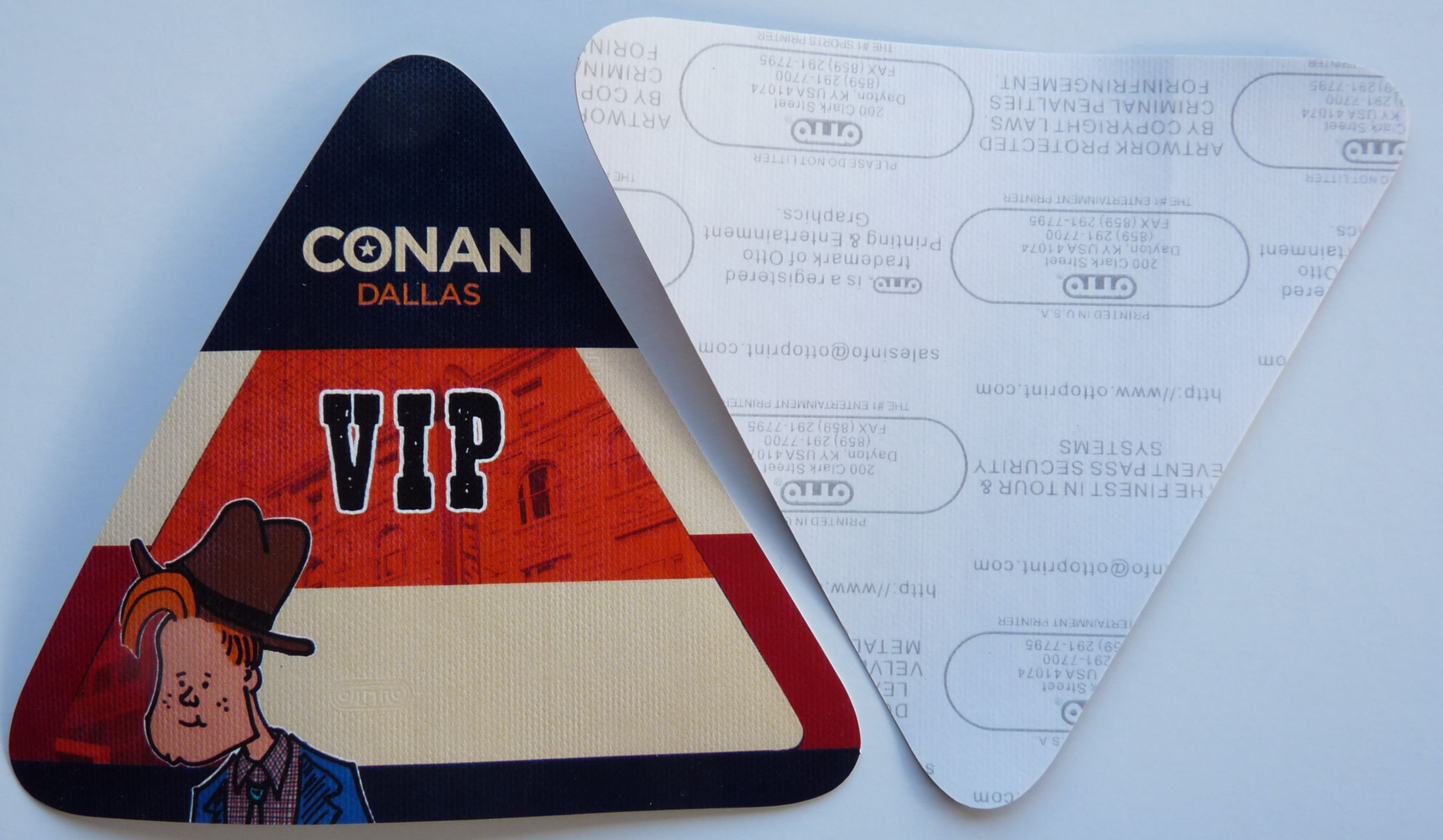 Conan O'Brien Show Dallas Red VIP Backstage Pass
