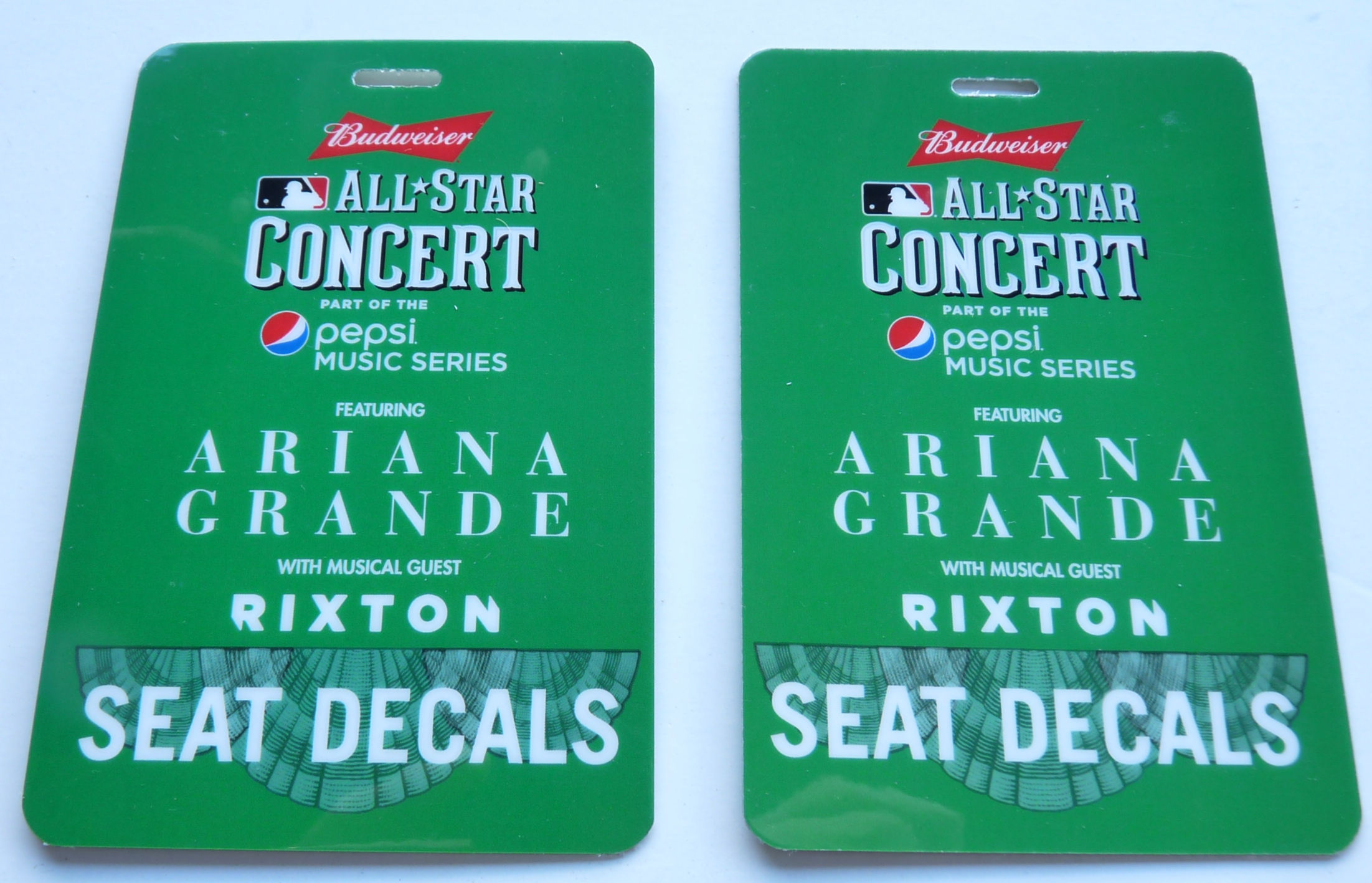 Ariana Grande 2015 All Star Concert Tour Seat Decals Backstage Pass Laminate D24