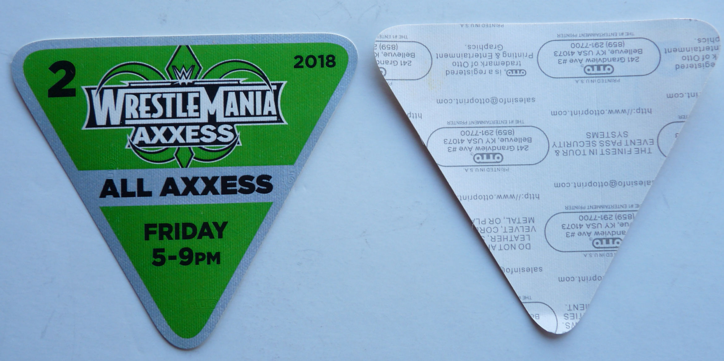 WWE Wrestle Mania 2018 All Axxess Event Backstage Concert Pass #2