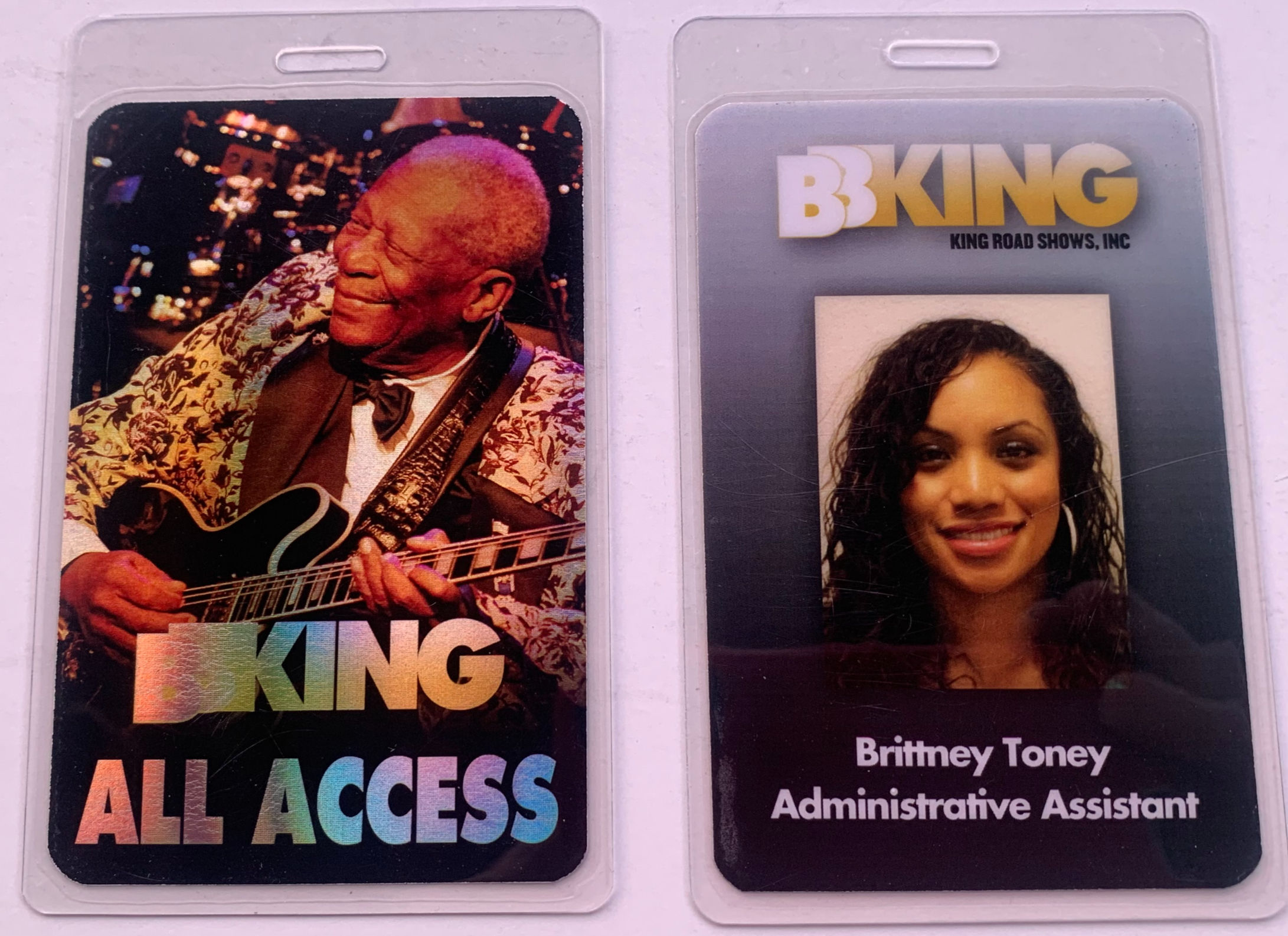 BB King Administrative Assistant All Access Concert Tour Backstage Pass Laminate