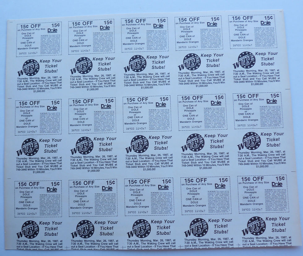 Thumbnail: Kenny Rogers Dole 1987 Tour Sheet Uncut Concert Backstage Passes