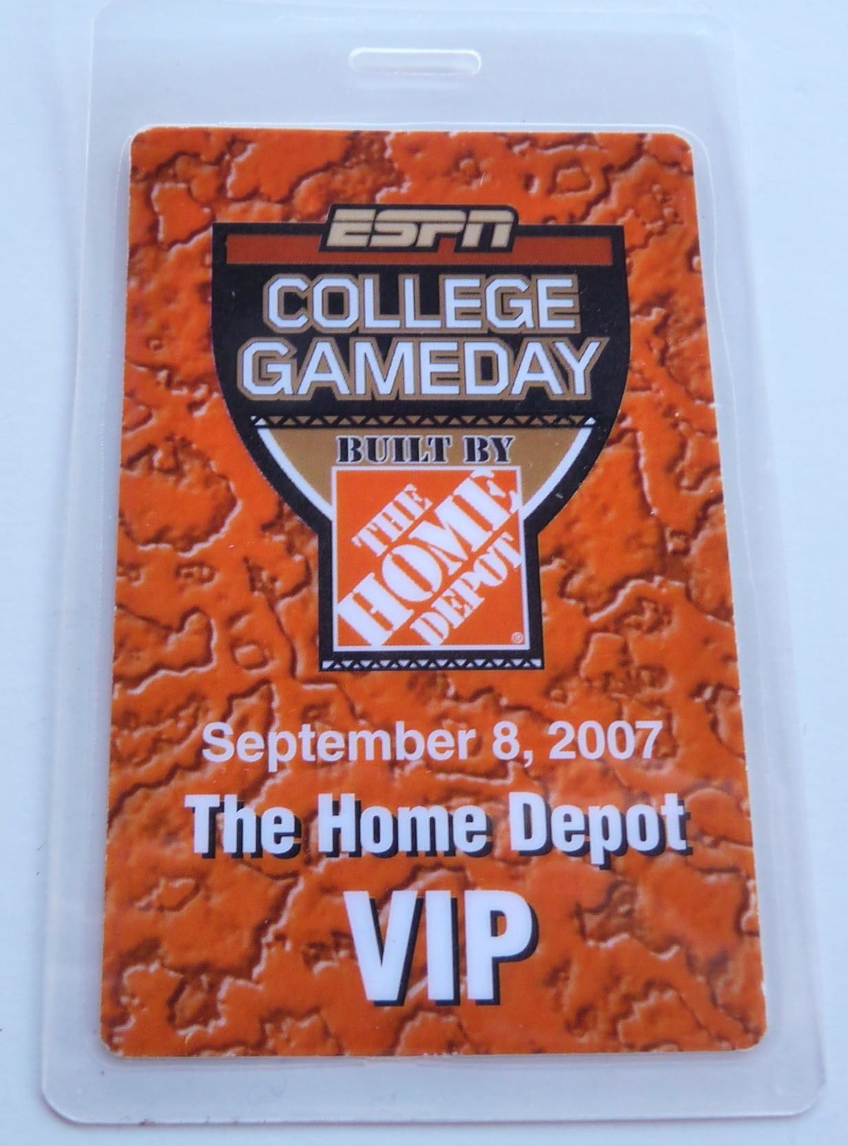 ESPN Gameday 2007 ESPN VIP Backstage Pass Laminate