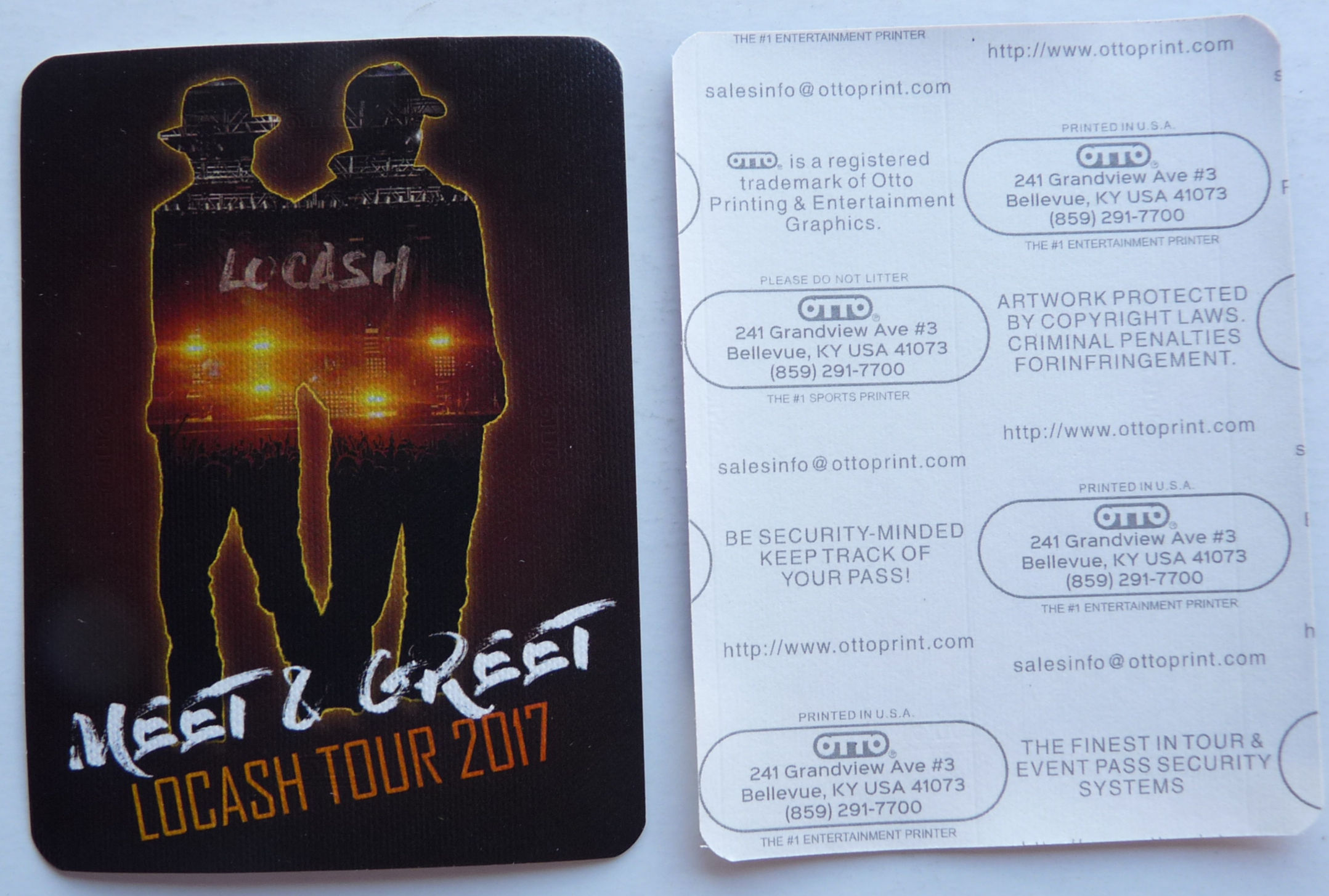 LoCash Cowboys 2017 Meet & Greet Concert Tour Backstage Pass D30