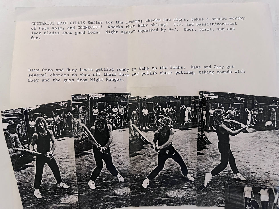 Thumbnail: Night Ranger Jack Blades and Brad Gillis 6 3.5"x5" Candid Softball Photos