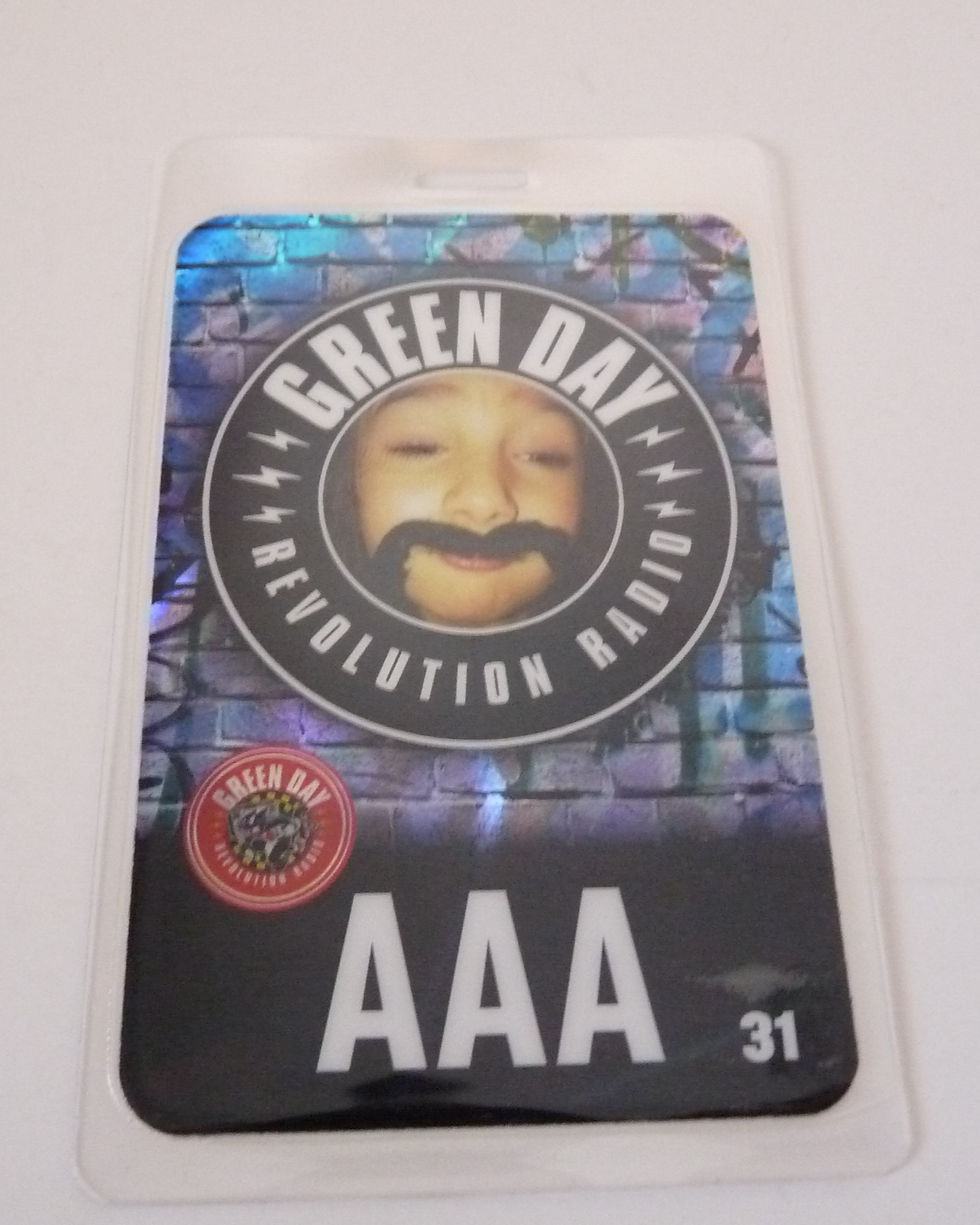 Green Day Revolution Radio Tour AAA 31 Laminate Backstage Pass D5