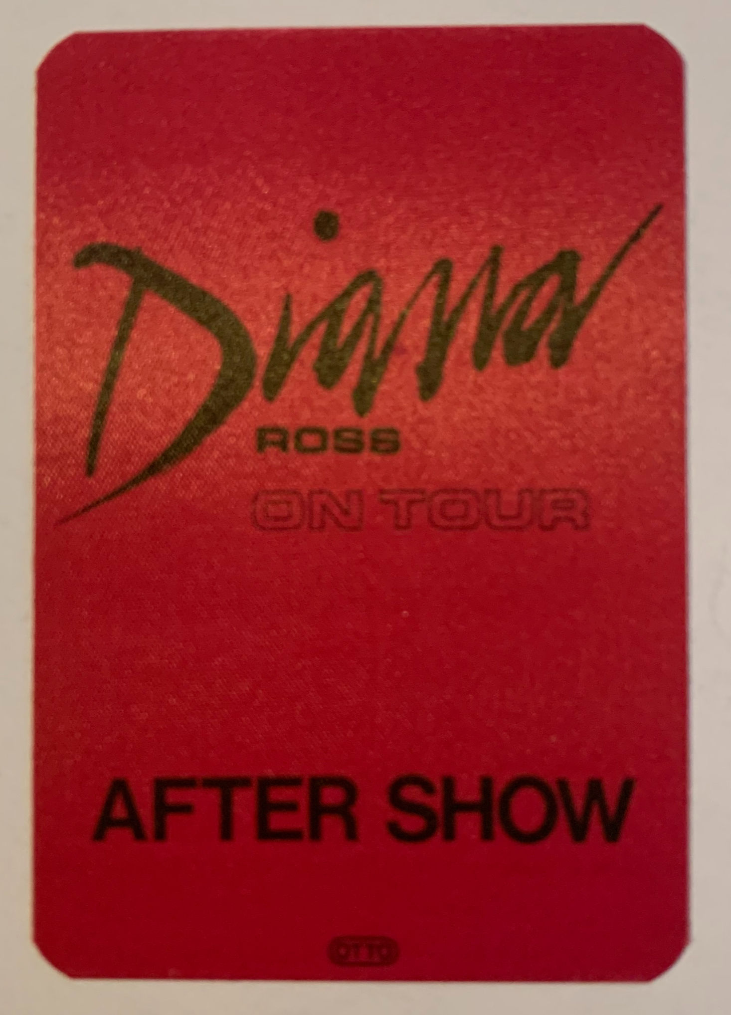 Dianna Ross On Tour Red After Show Concert Tour Backstage Pass