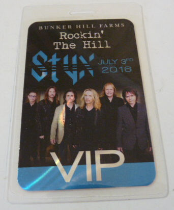 Styx & Randy Houser 2016 Concert Tour Laminate Backstage Pass D12