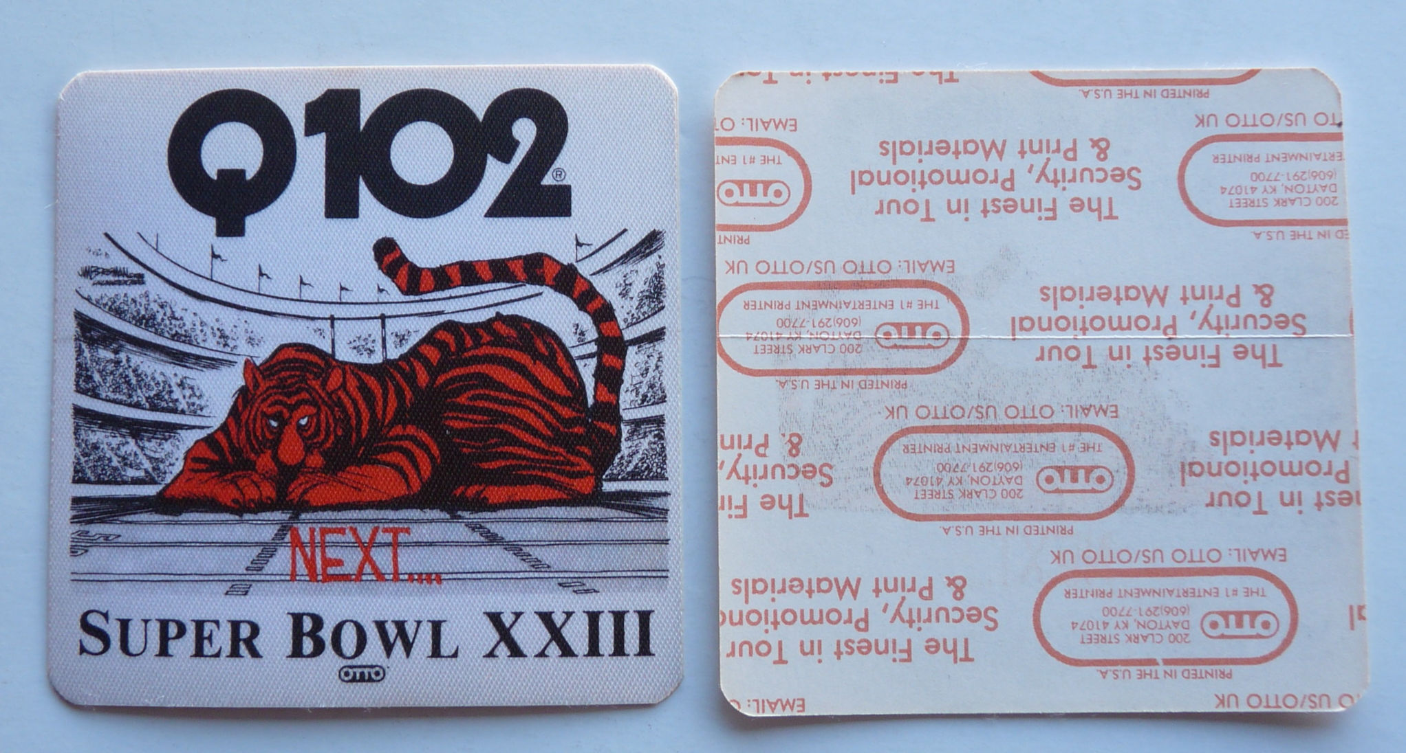 Q102 Super Bowl XXIII 1989 49er's Bengals Football Backstage Pass
