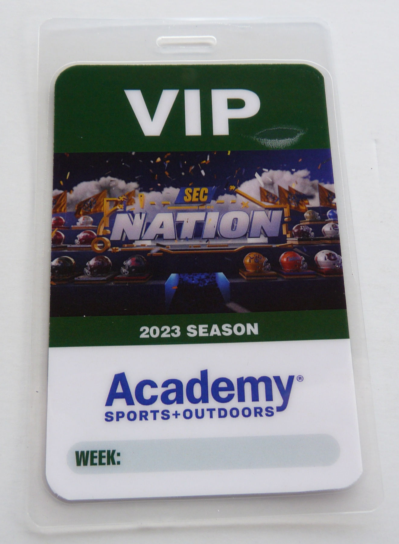 SEC Nation Football 2023 Season Academy Sports VIP Backstage Pass Laminate