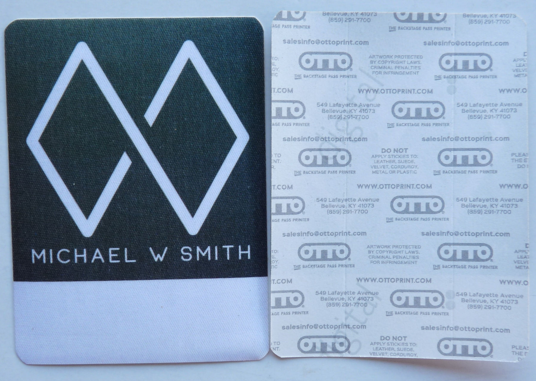 Michael W Smith Concert Tour Black Multi Use Backstage Pass D25