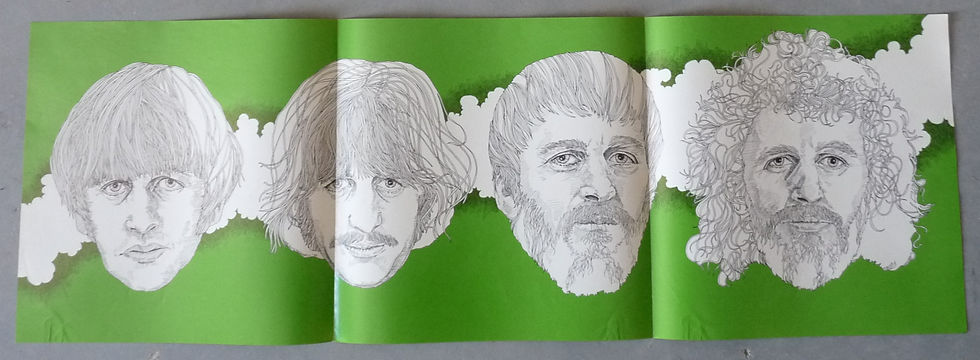 The Beatles Keith McConnell 1974 Green 12x35.5 Promo Record Store Poster Tacks