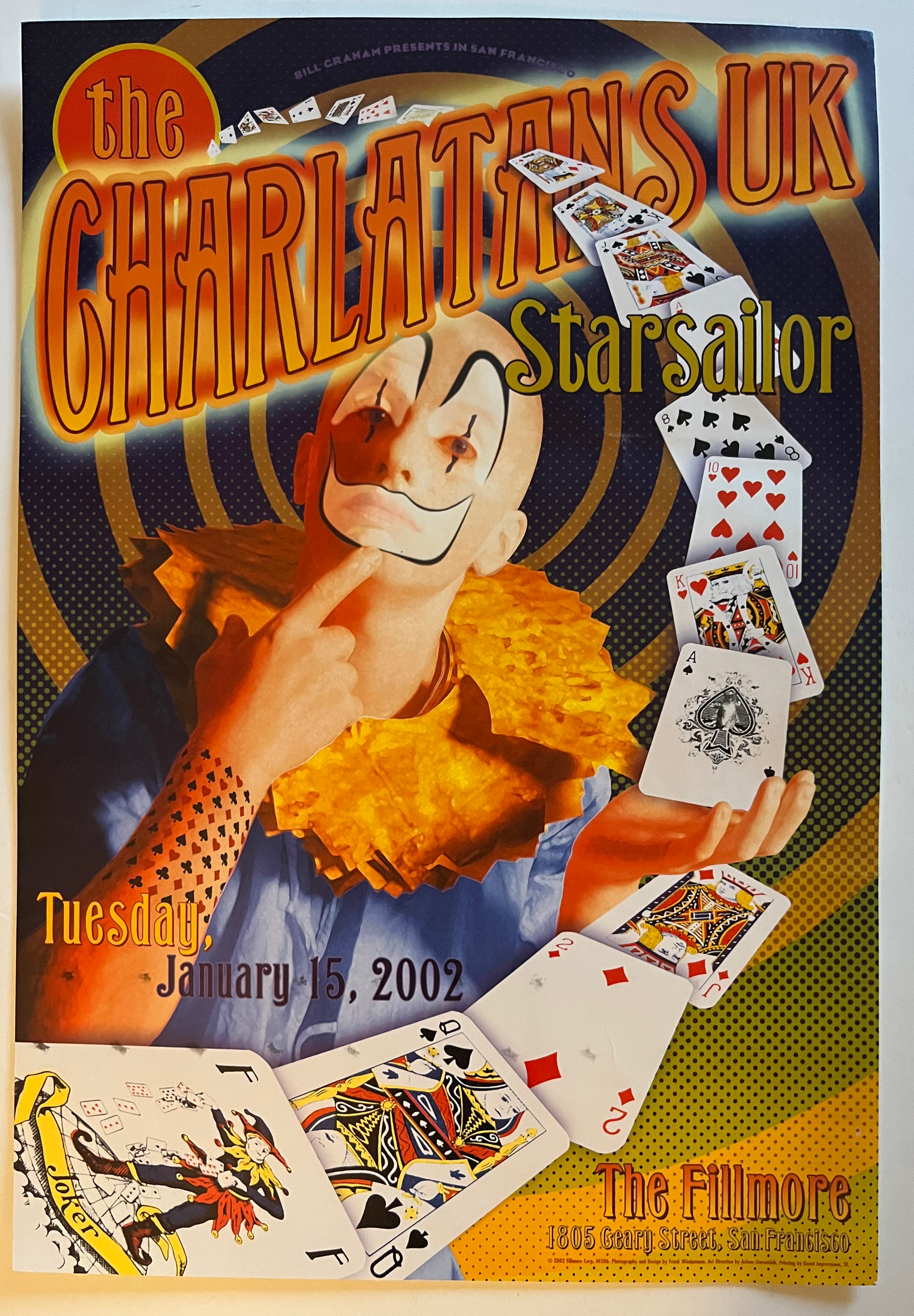 Charlatans UK 2002 13” x 19” Promo Fillmore Concert Tour Poster D24