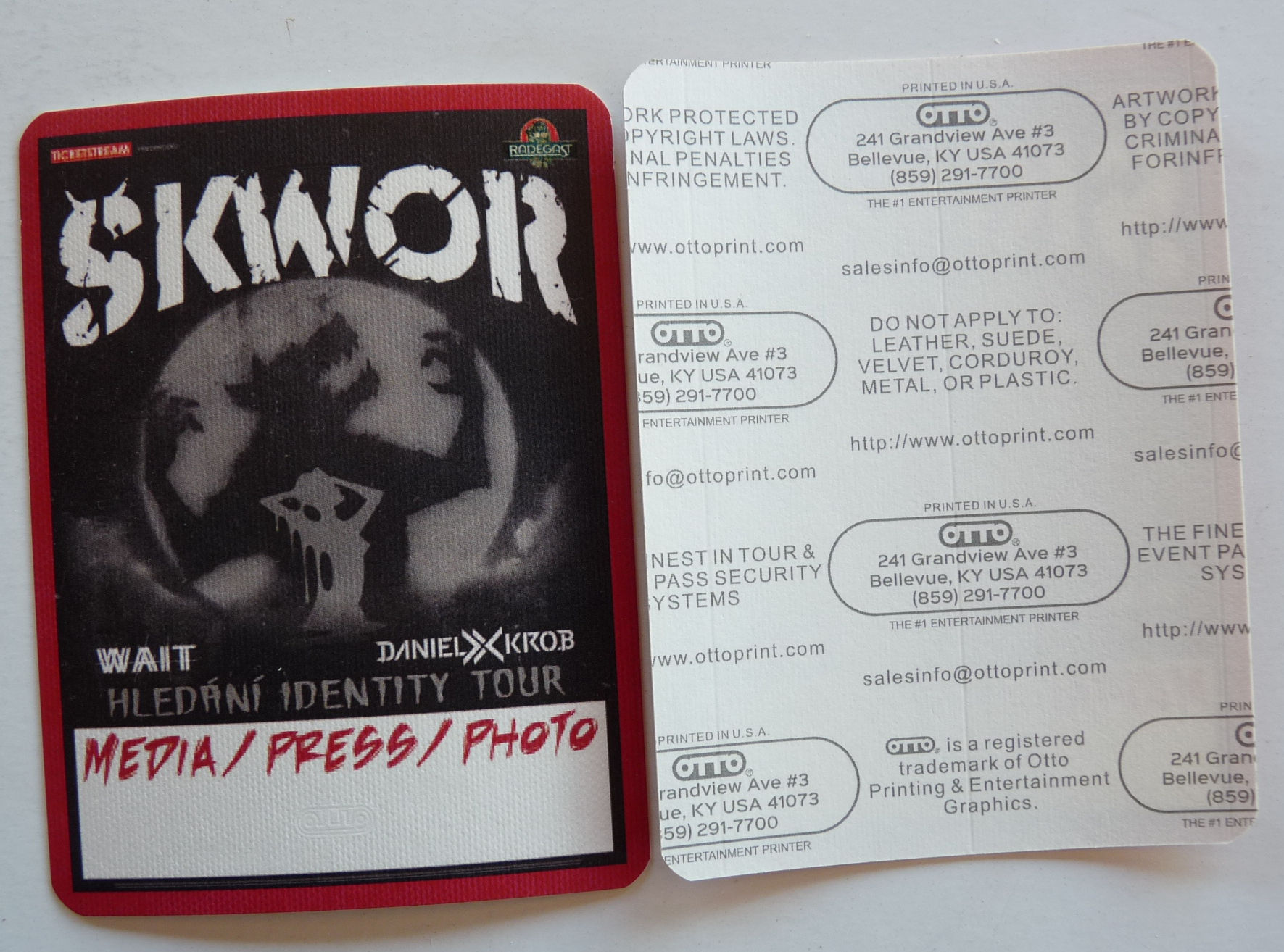 SKWOR Red Wolf Concert Tour Media Press Photo Backstage Pass D15
