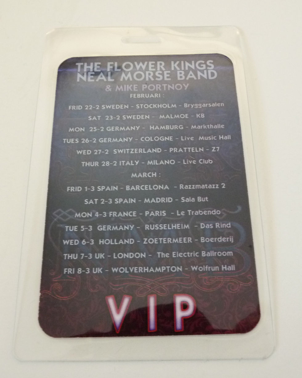 Thumbnail: Mike Portnoy Neal Morse Flower Kings 2013 Laminate Backstage Pass D4