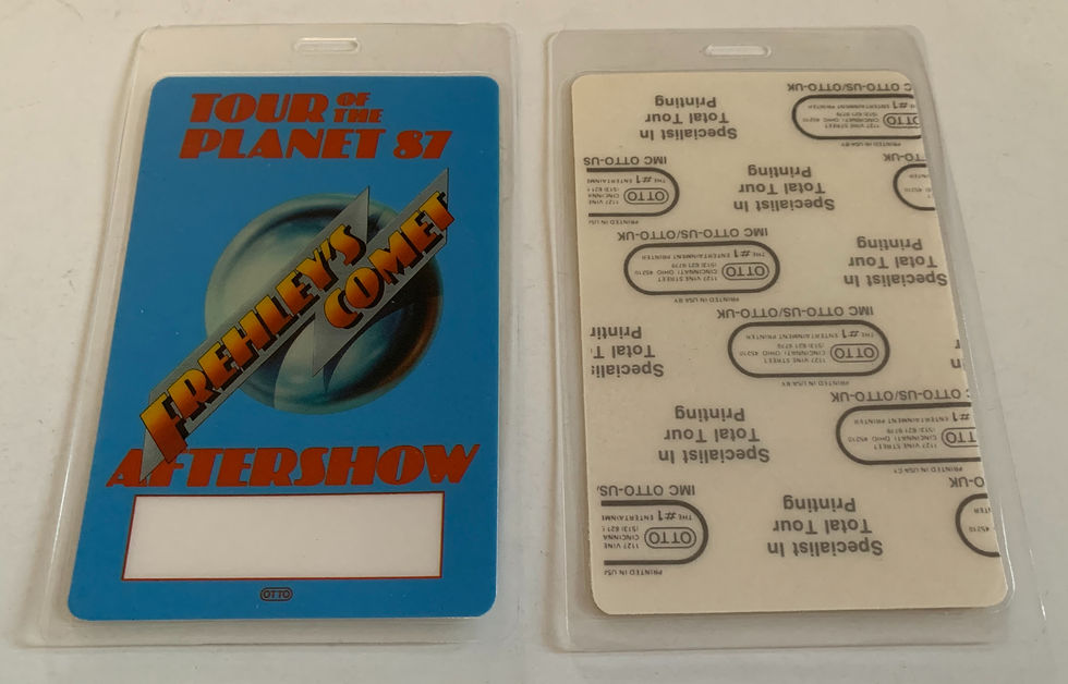 Ace Frehley Comet 1987 Concert Tour Blue After Show Backstage Pass Laminate