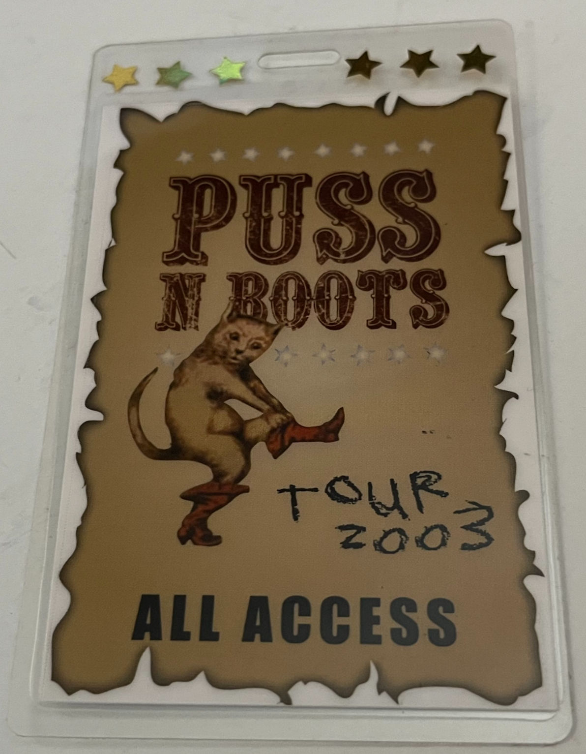Joan Osborne PERSONAL 2003 Puss N Boots Concert Tour Backstage Pass Laminate