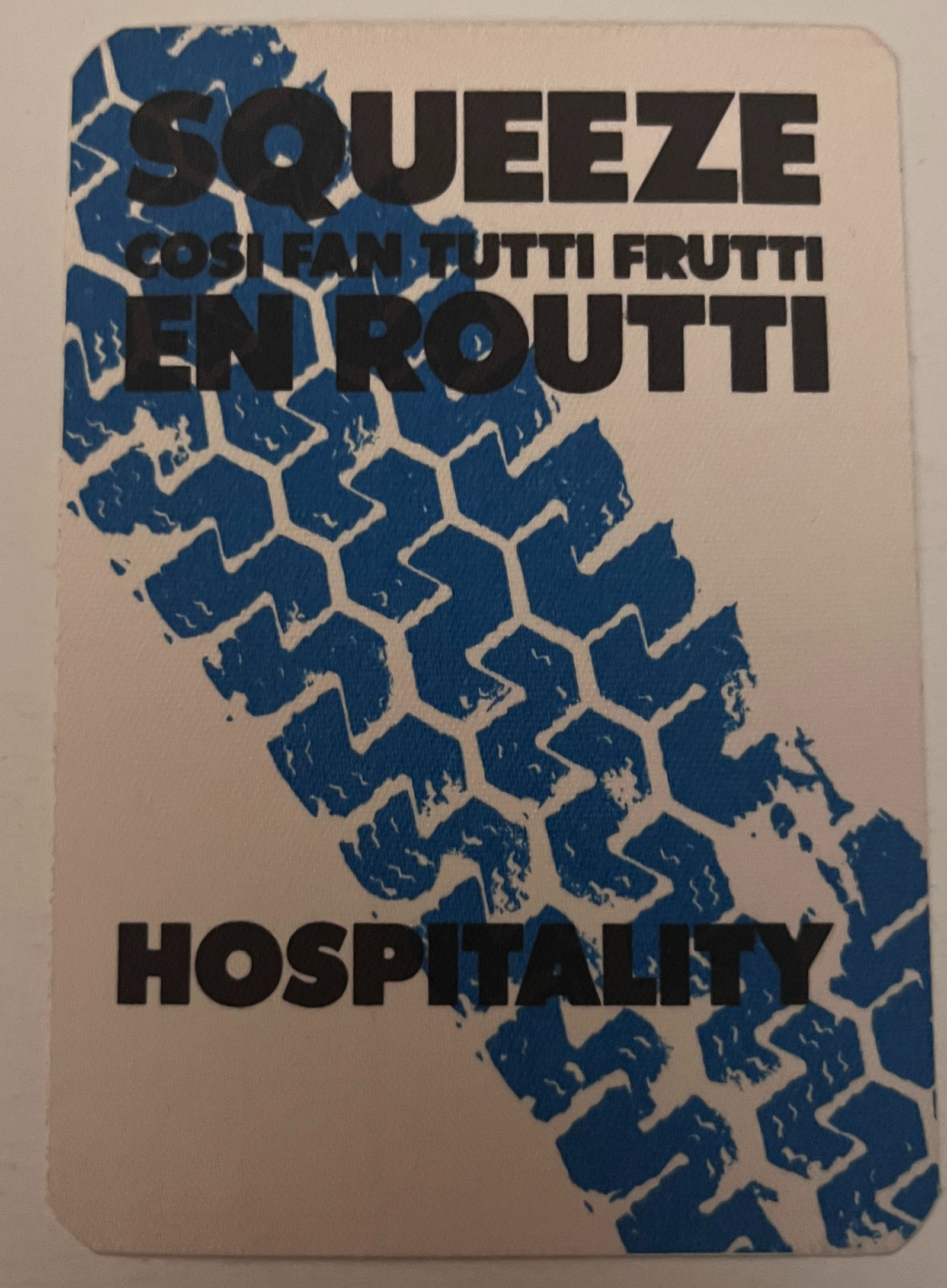 Squeeze Tutti Frutti 1985 Tour Blue Hospitality Backstage Pass
