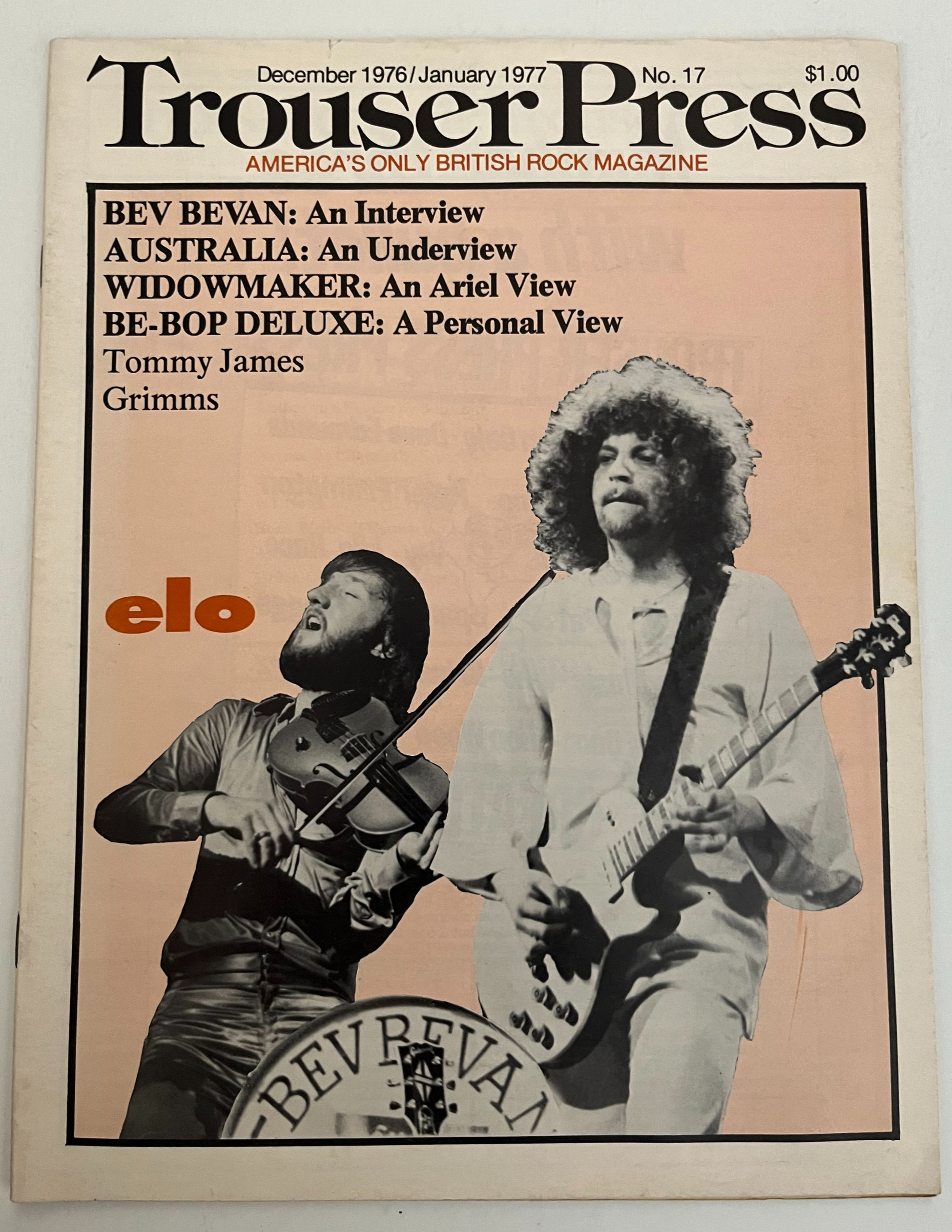 TROUSER PRESS Magazine #17 ELO Bev Bevan Be-Bop Delux December 1976-January 1977