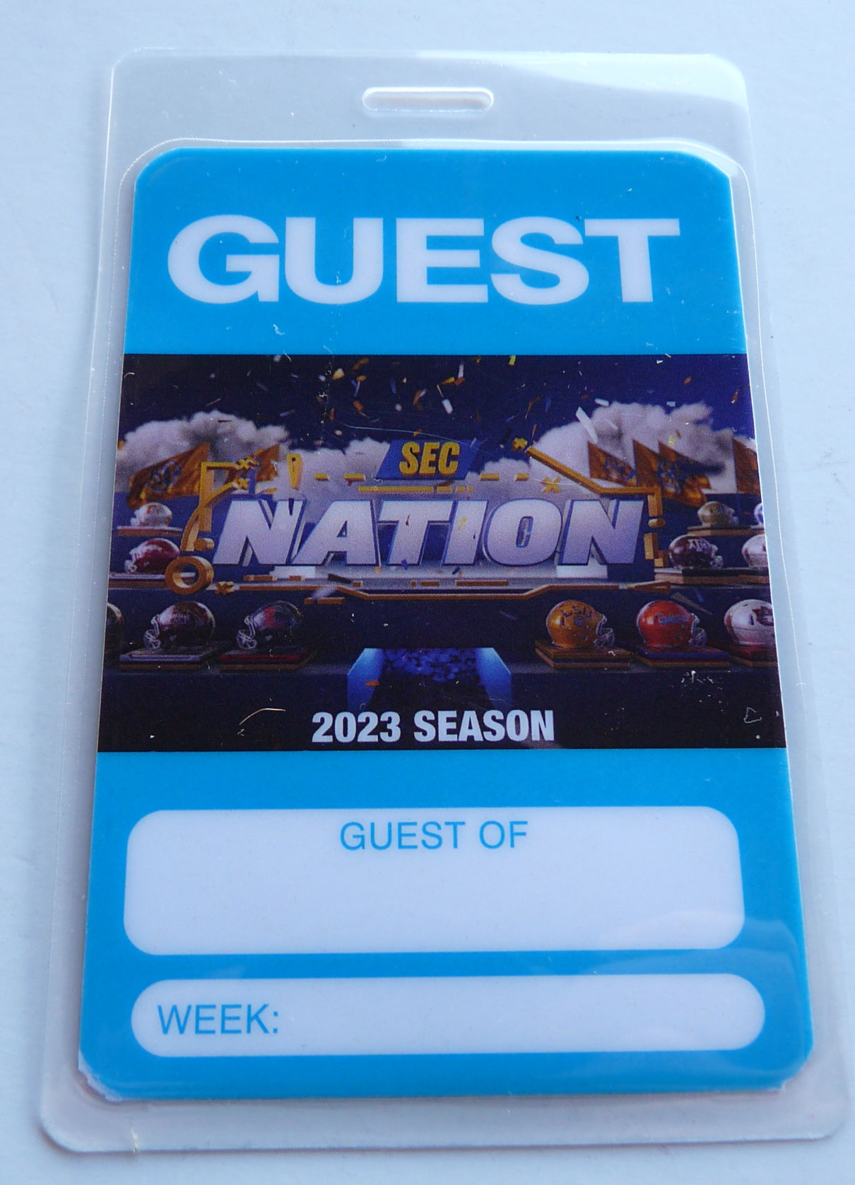 SEC Nation Football 2023 Season GUEST Backstage Pass Laminate