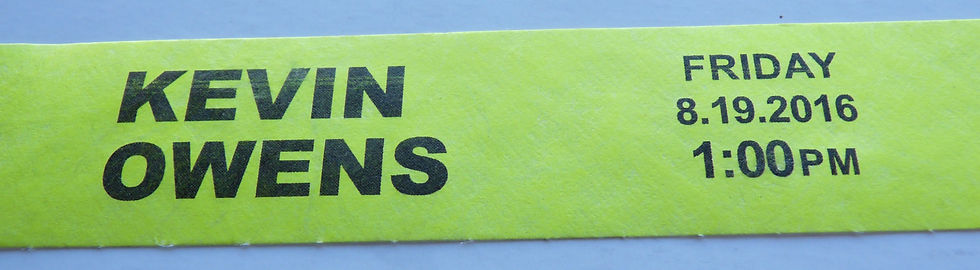 Thumbnail: WWE Summer Slam 8-19-16 Kevin Owens M&G Wrestling Backstage Wristband