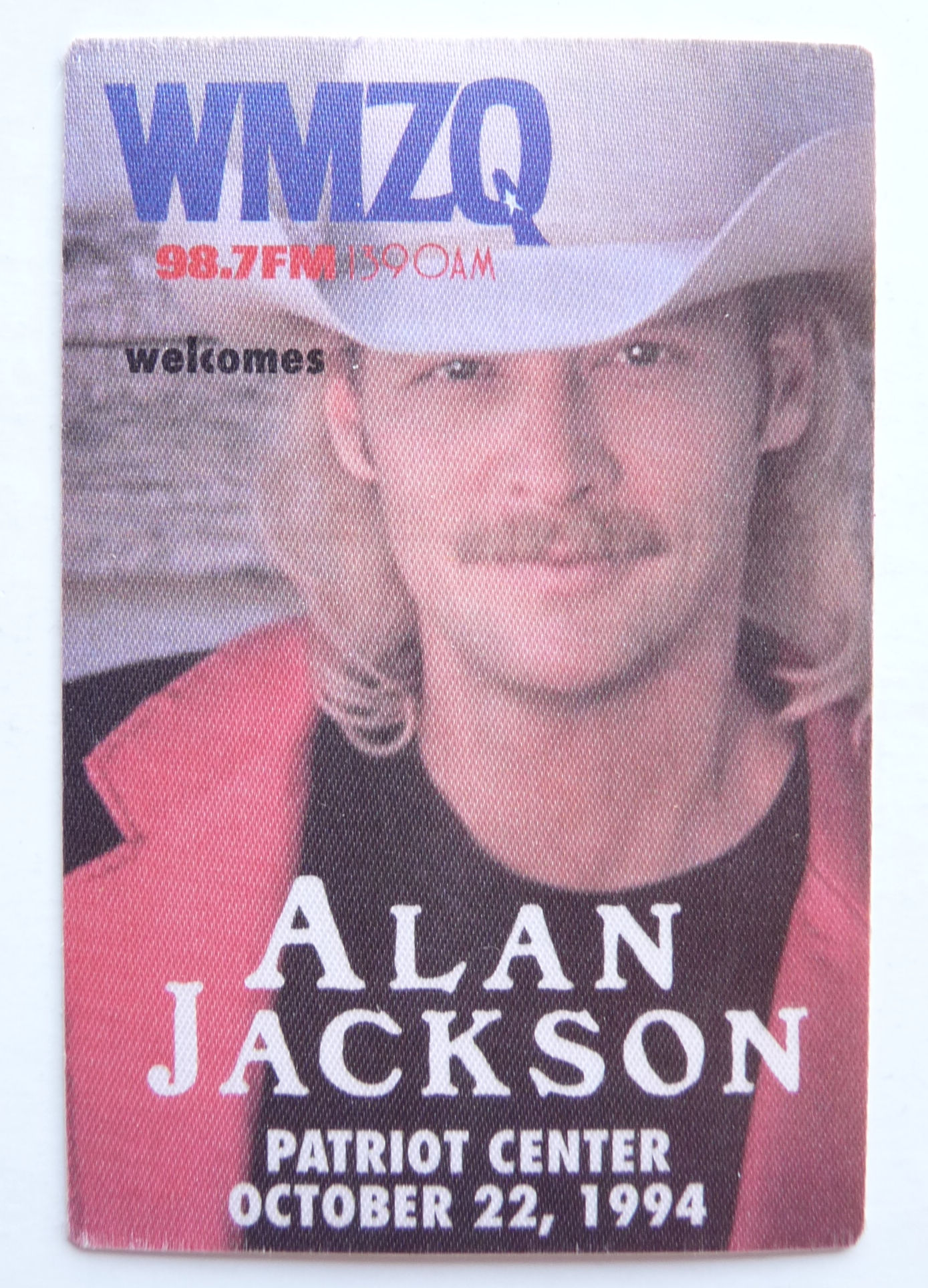 Alan Jackson Oct 22 1994 Concert Tour Backstage Pass Patch D27