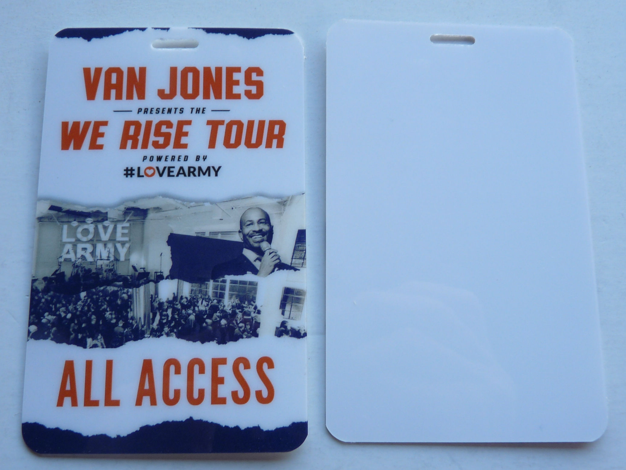 Van Jones We Rise Concert Tour All Access Backstage Pass Laminate