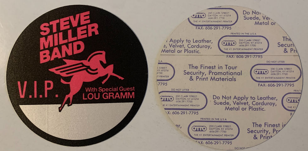 Steve Miller Lou Gramm 2000 Concert Tour Pink VIP Backstage Pass