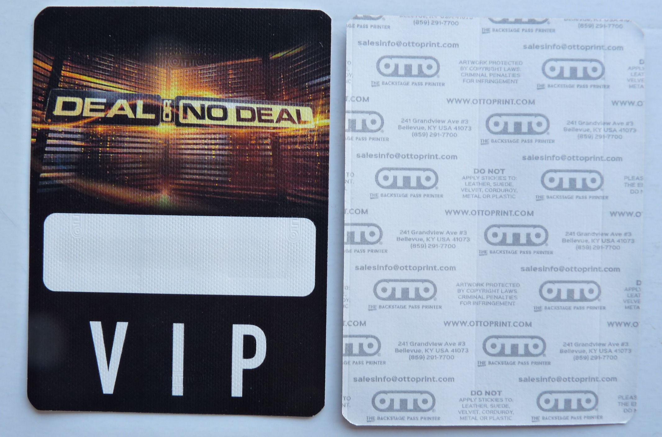 Howie Mandell Deal Or No Deal TV Show VIP Backstage Pass Sticker