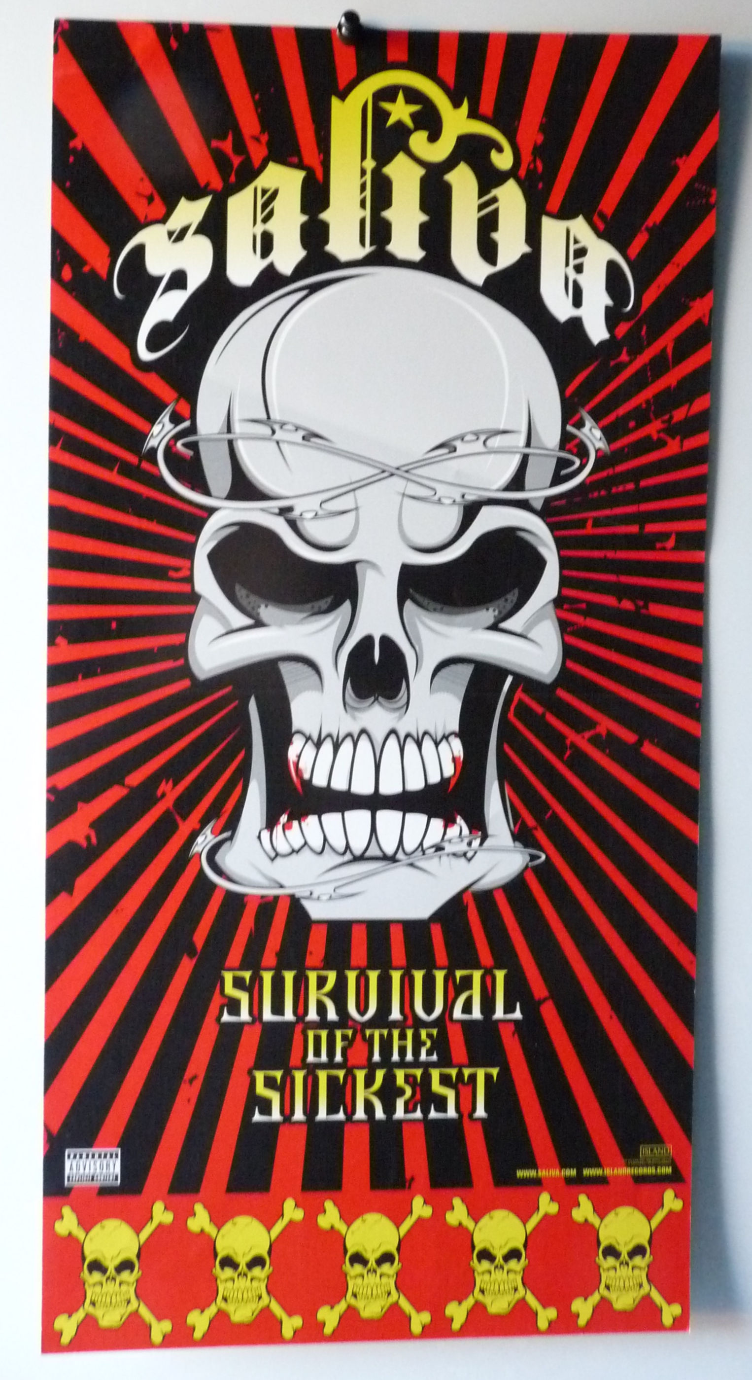 Saliva Survival Of The Sickest 2004 Promo Record Store 12x24 Flat Poster