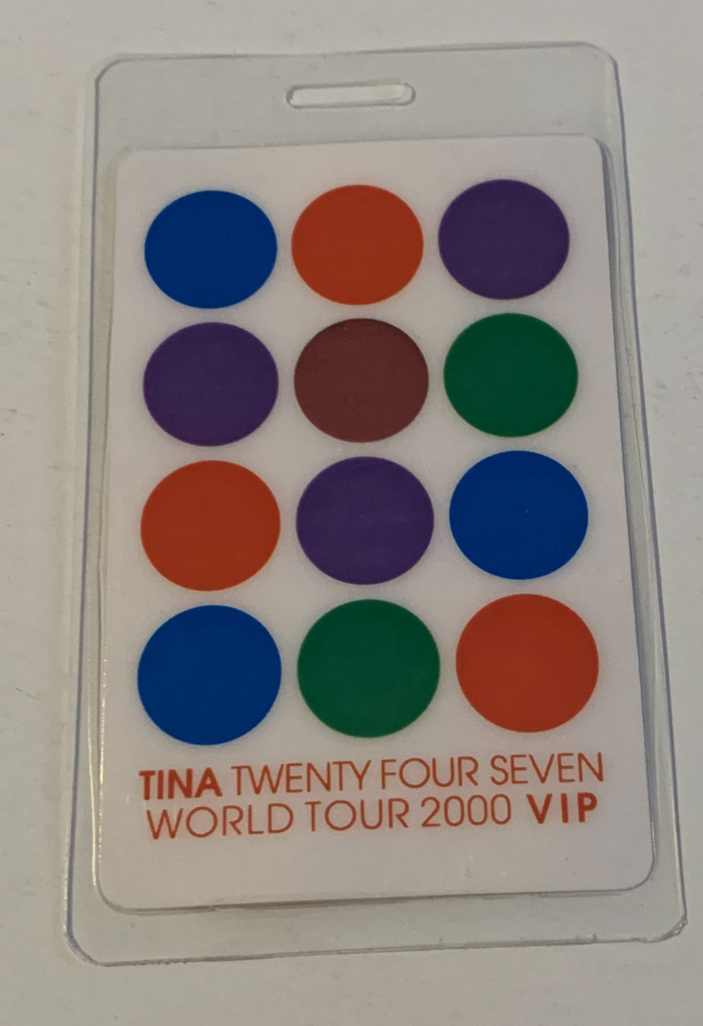 Tina Turner 2000 Twenty Four Seven Concert Tour VIP Backstage Pass Laminate